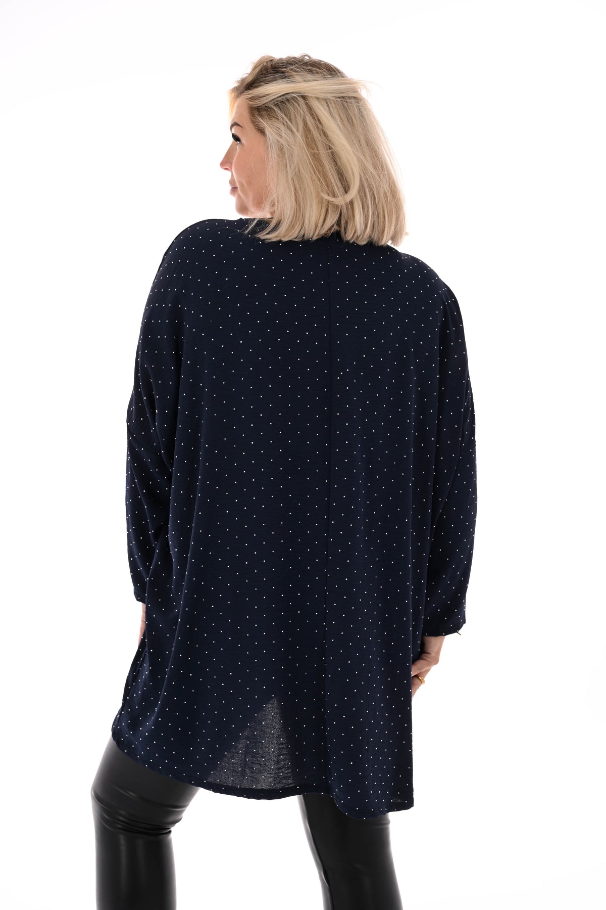 Top strass uni marineblauw