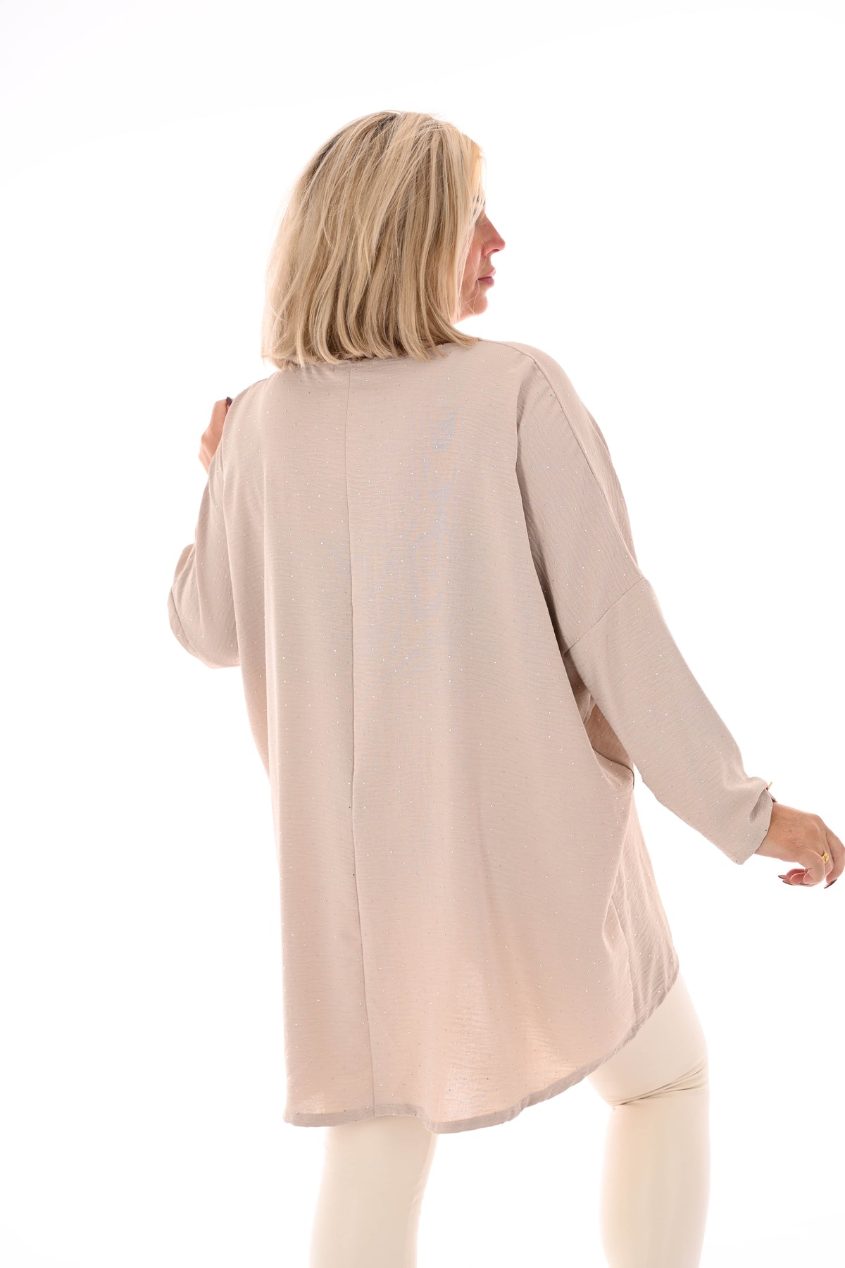 Top strass uni beige