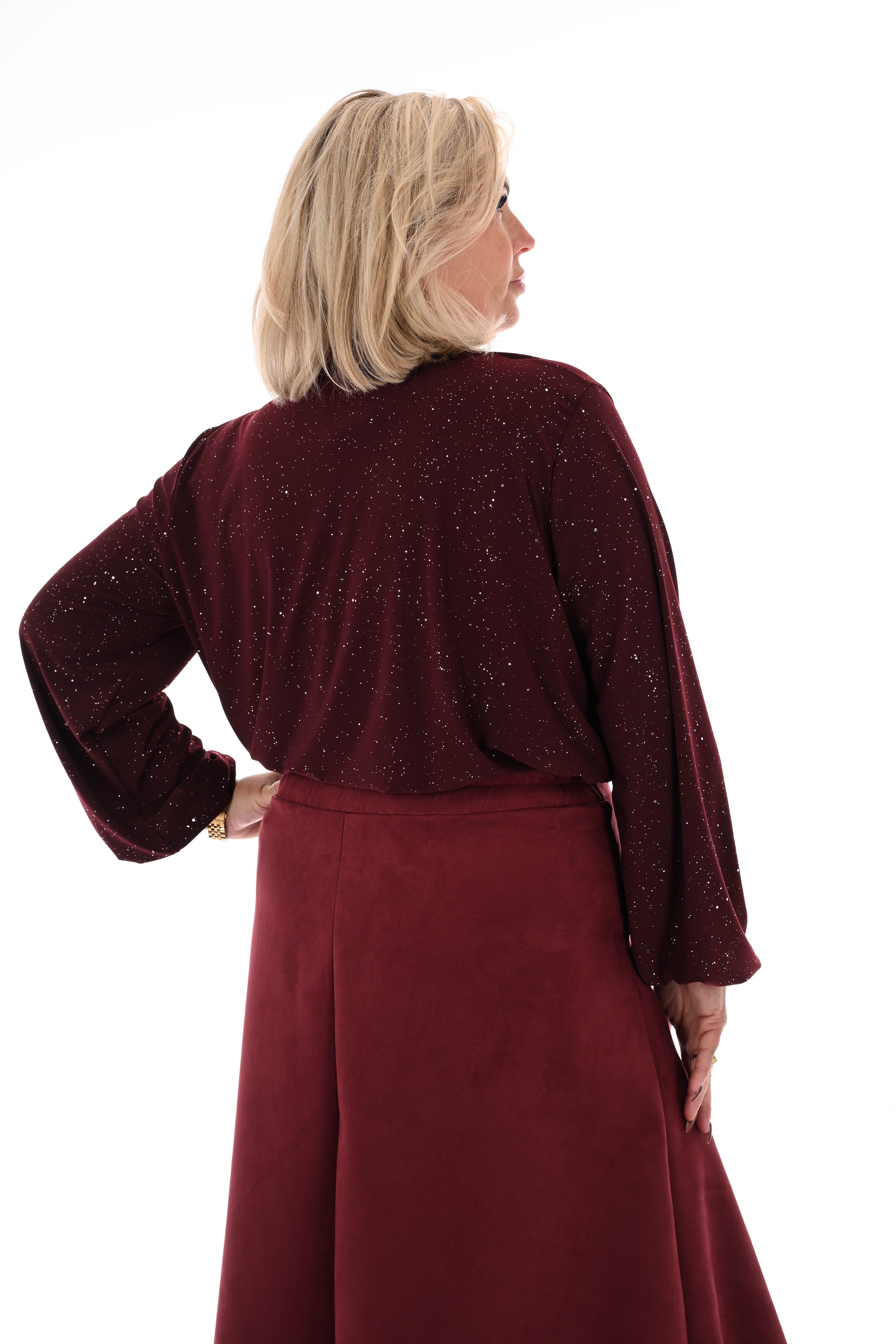 Lange rok suedelook bordeaux