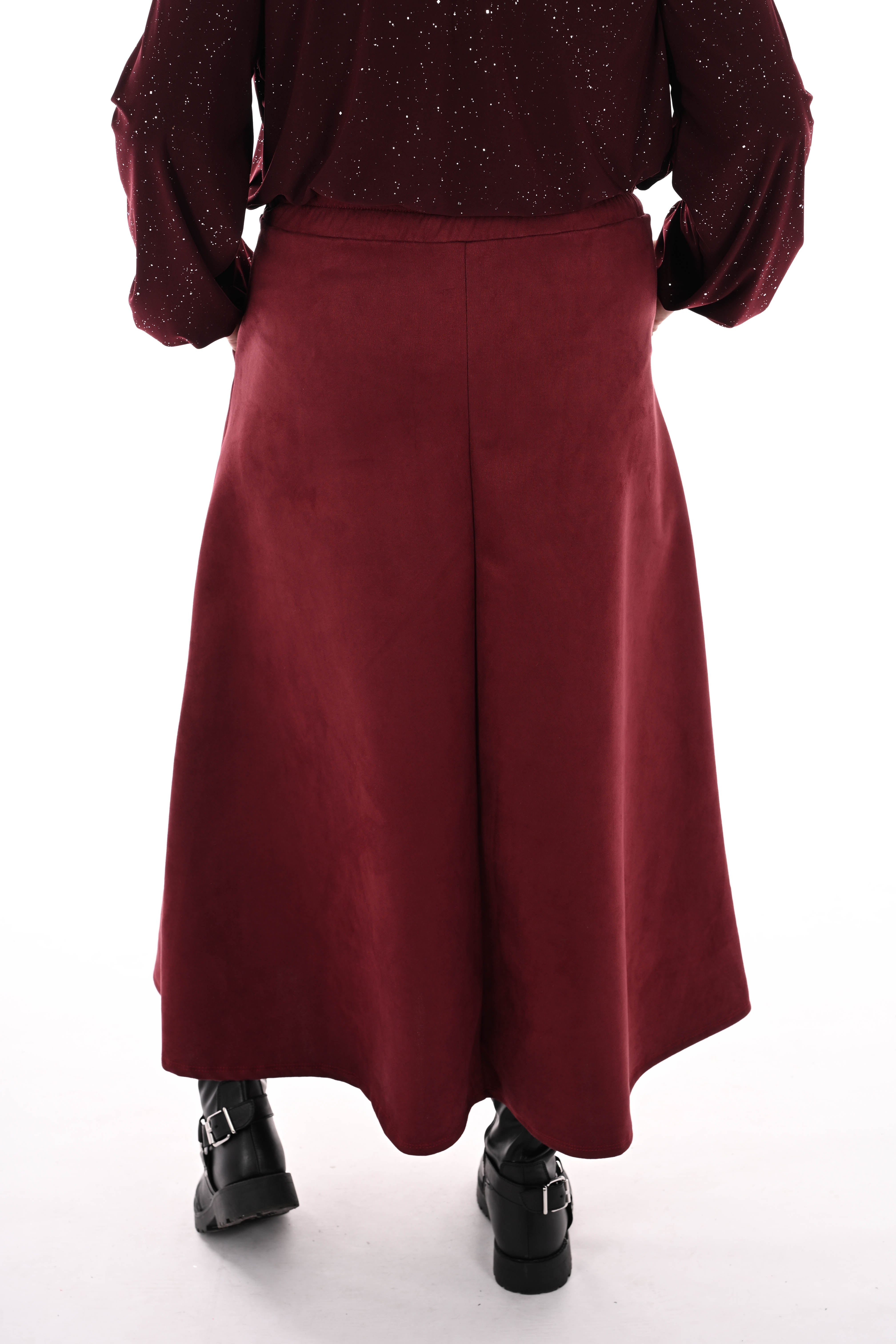 Lange rok suedelook bordeaux