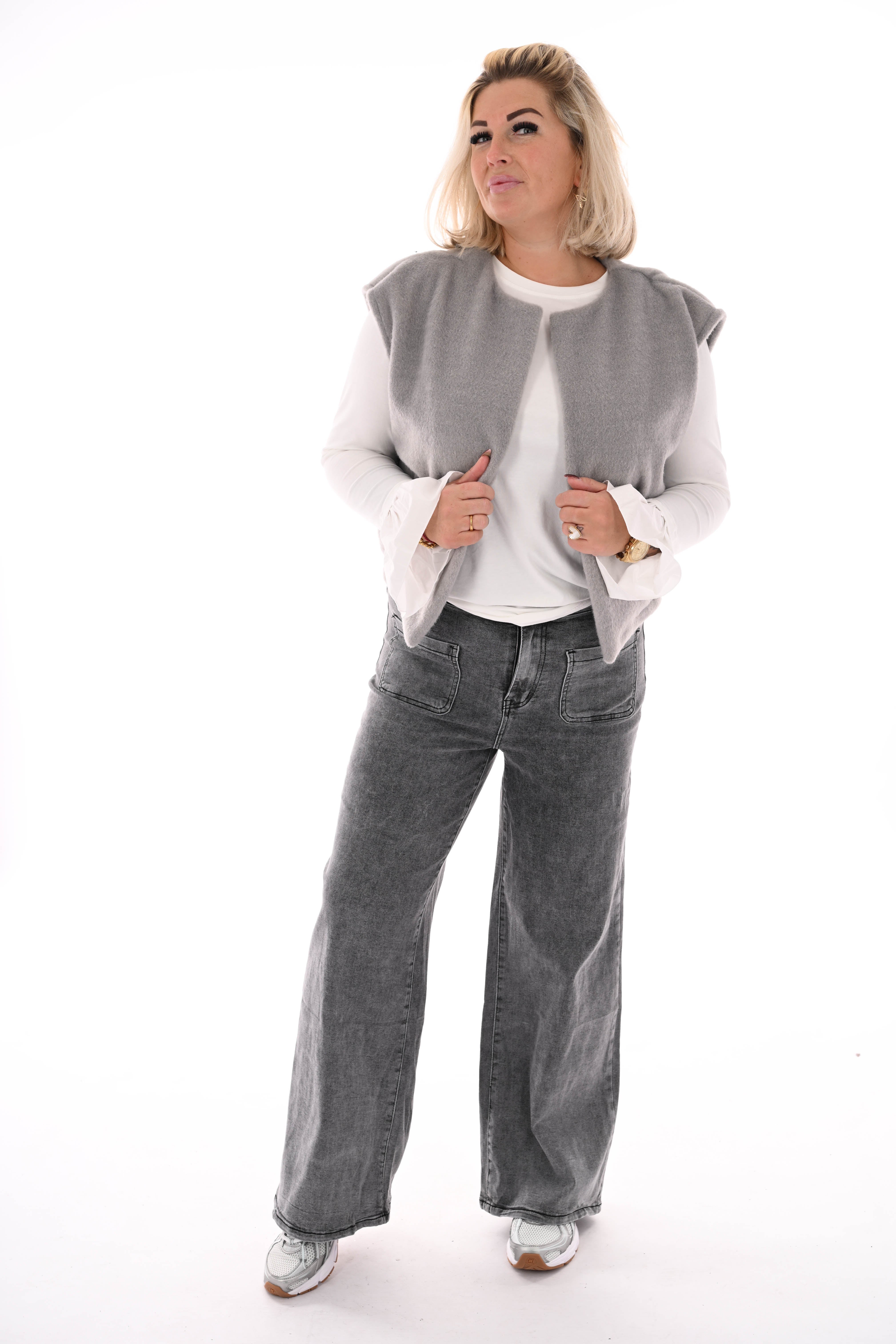 Gilet uni lichtgrijs