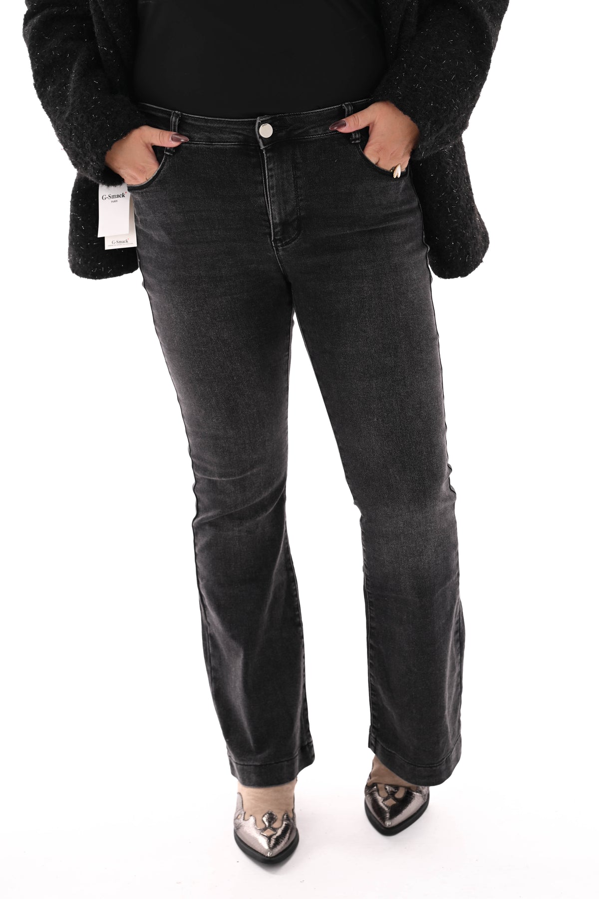 G-smack flare gemeleerd zwart