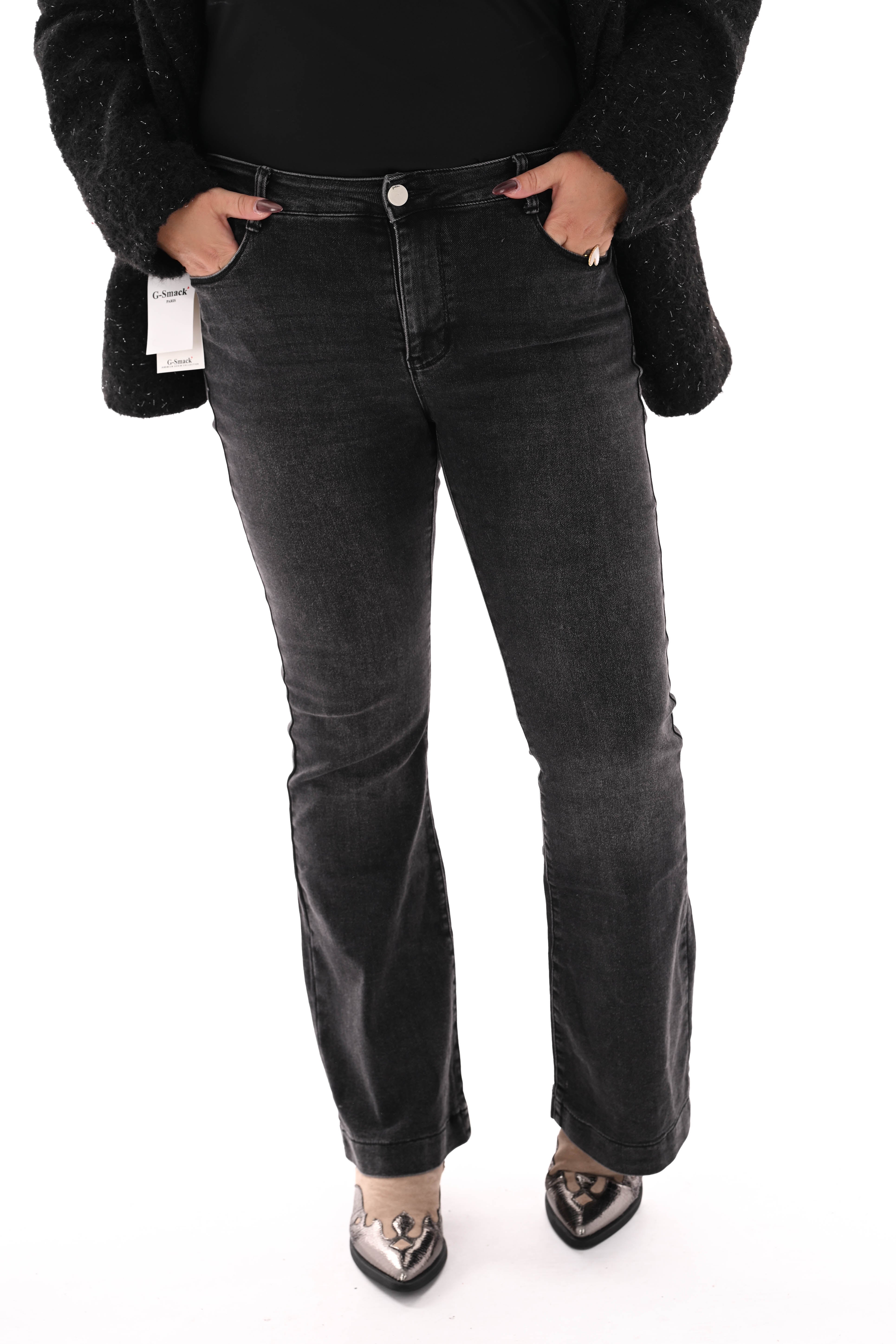 G-smack flare gemeleerd zwart