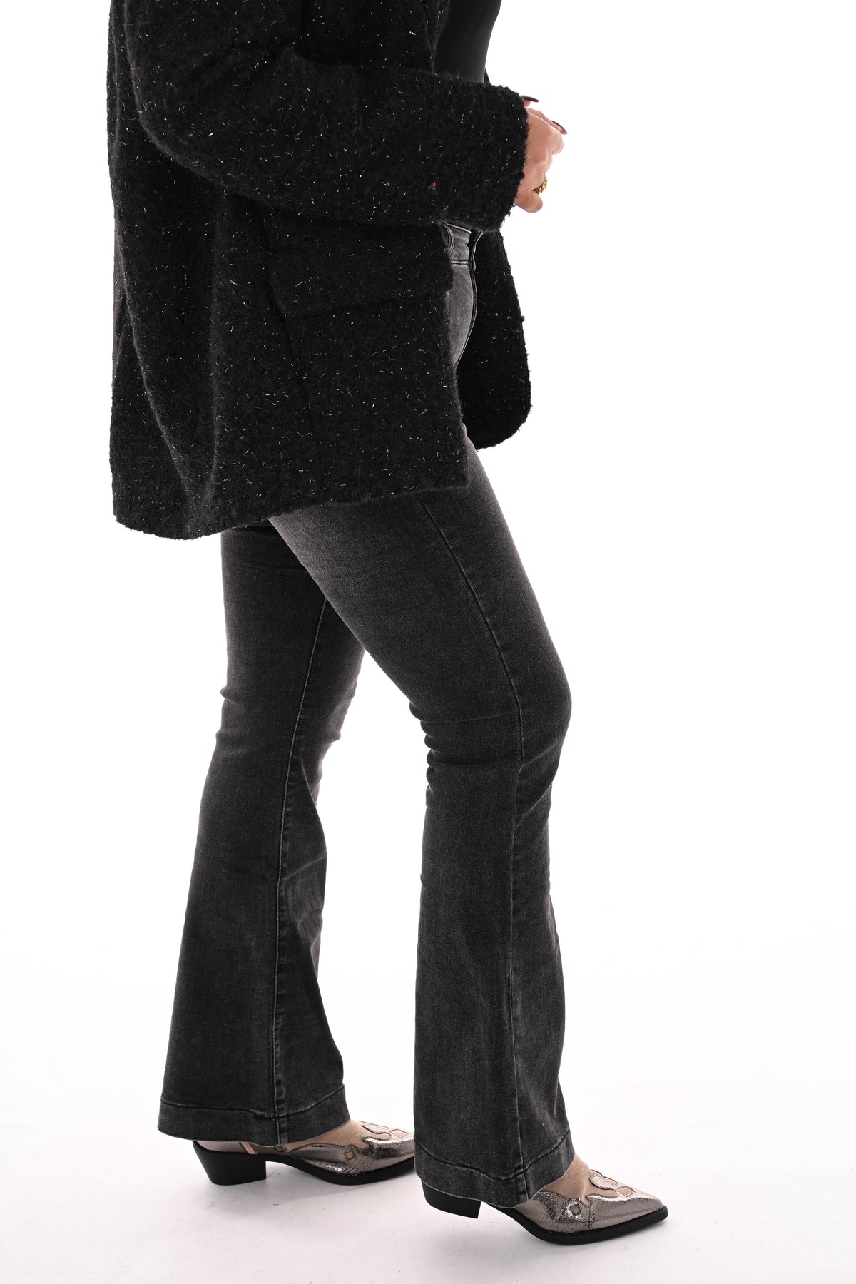 G-smack flare gemeleerd zwart