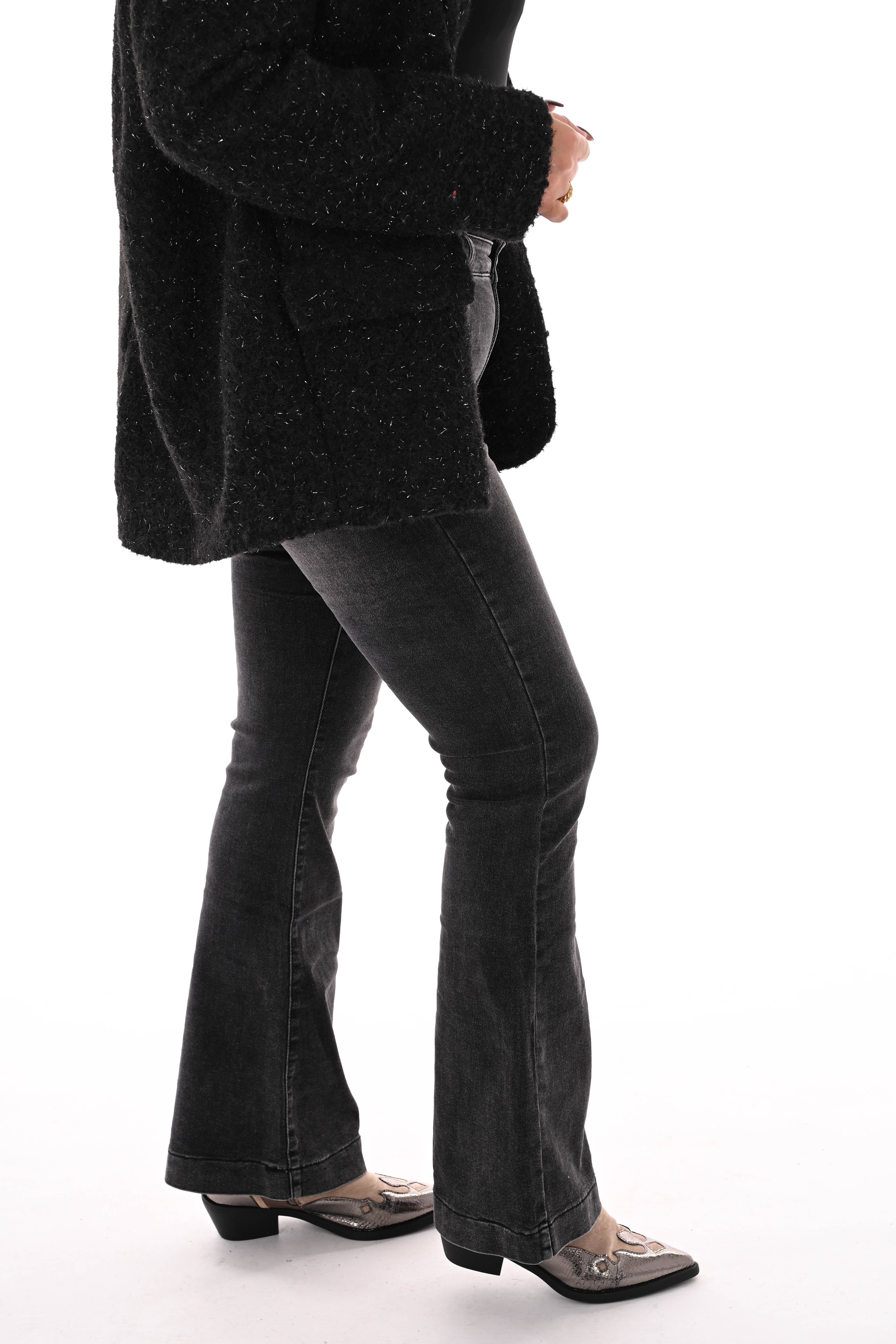 G-smack flare gemeleerd zwart