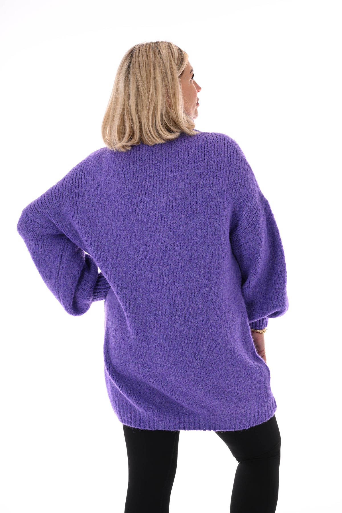 Tuniek grof gebreid met col lila