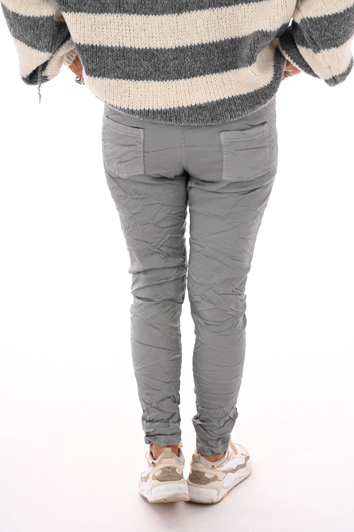 Silky stretchbroek grijs