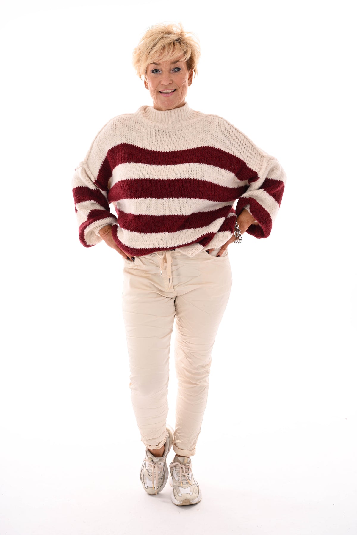 Silky stretchbroek creme