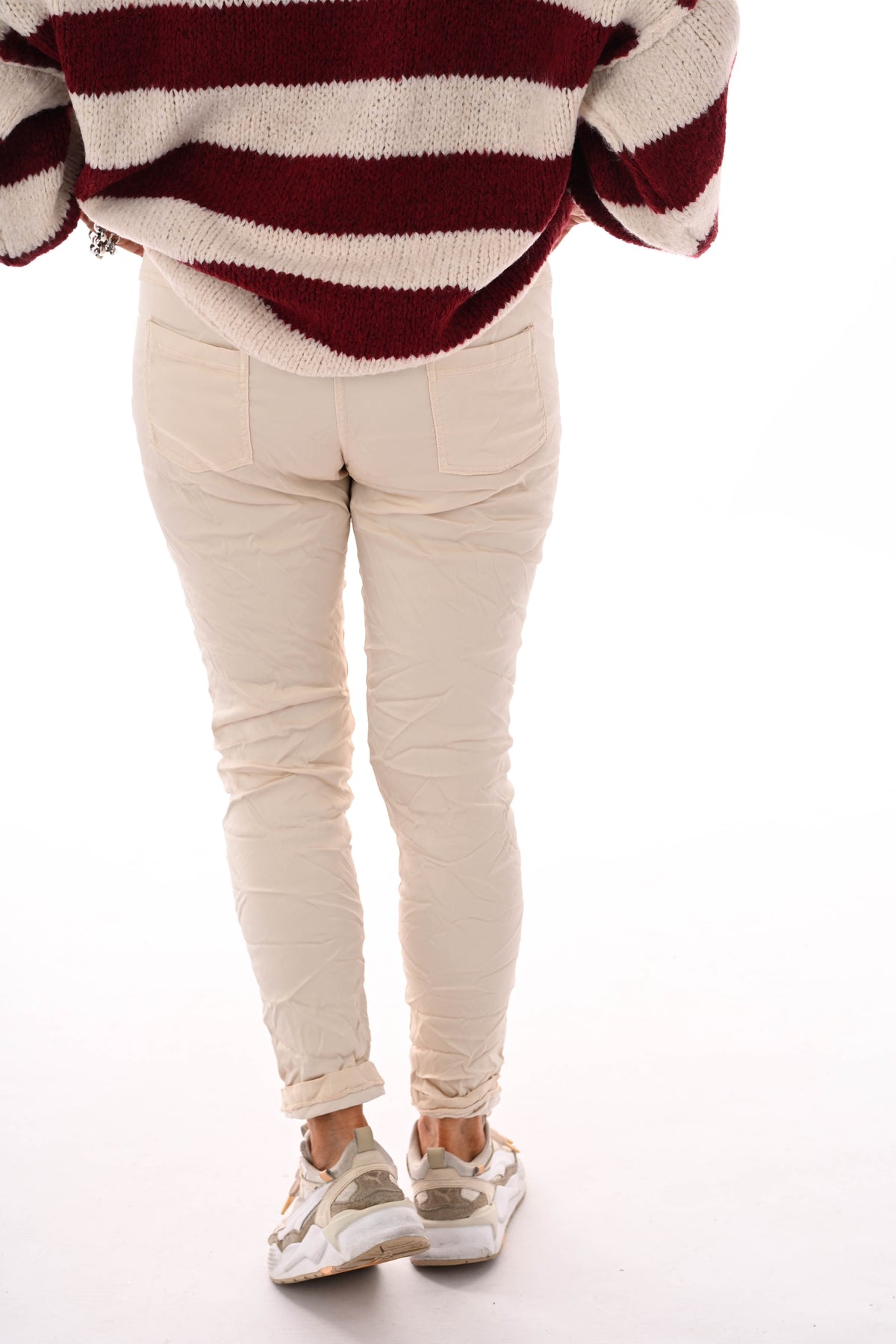 Silky stretchbroek creme