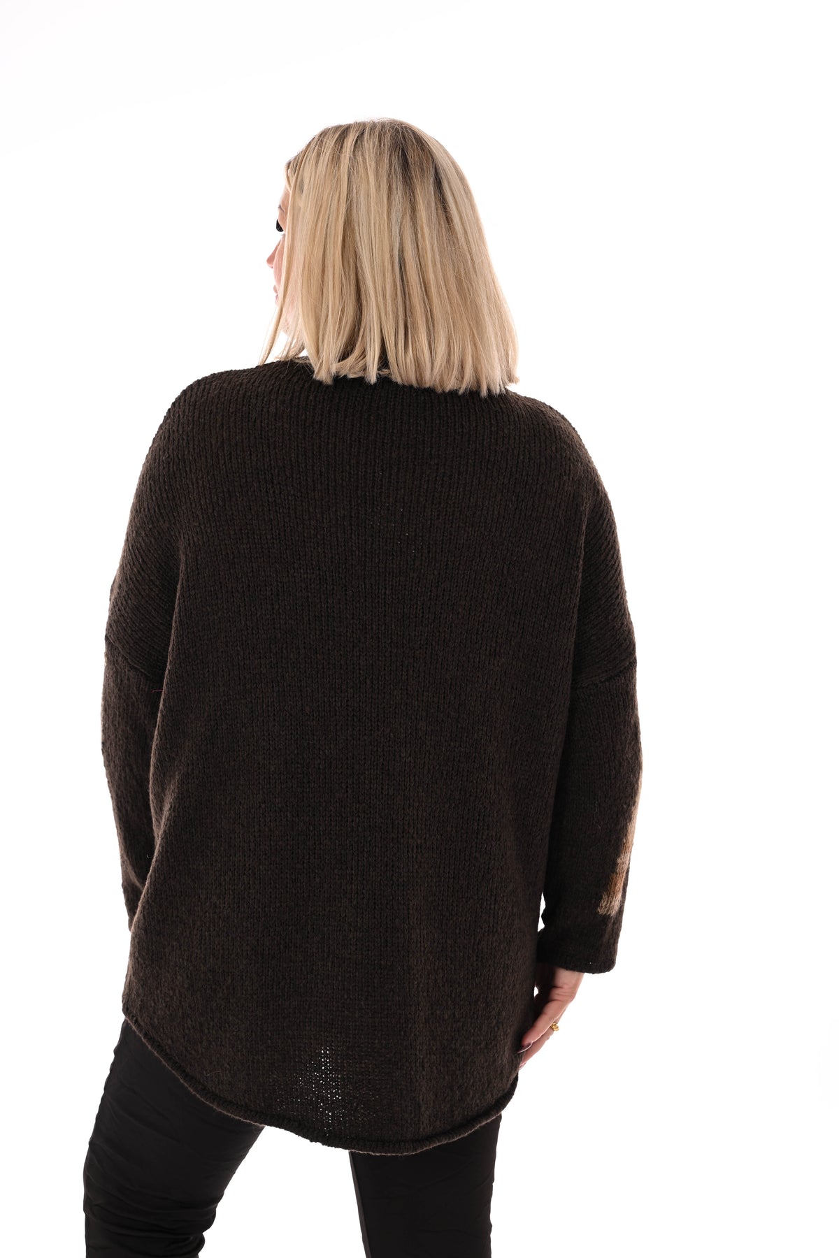 Gebreide trui turtle neck amour donkerbruin