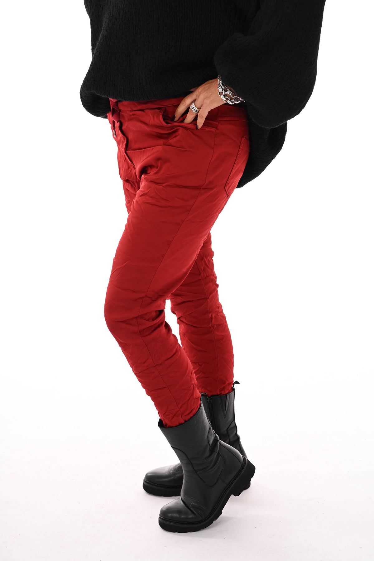 Silky stretchbroek bordeaux