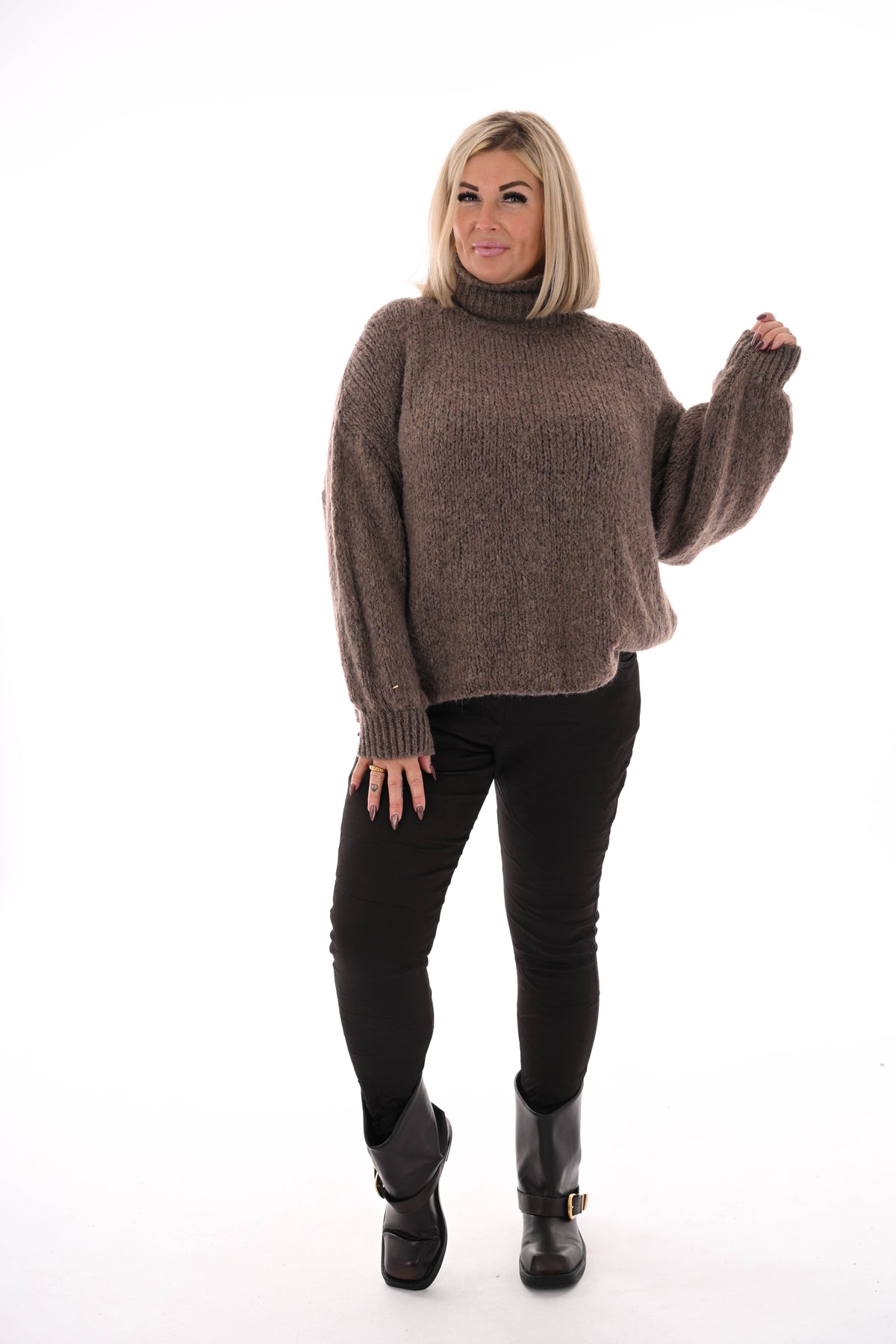 Coltrui grof gebreid taupe