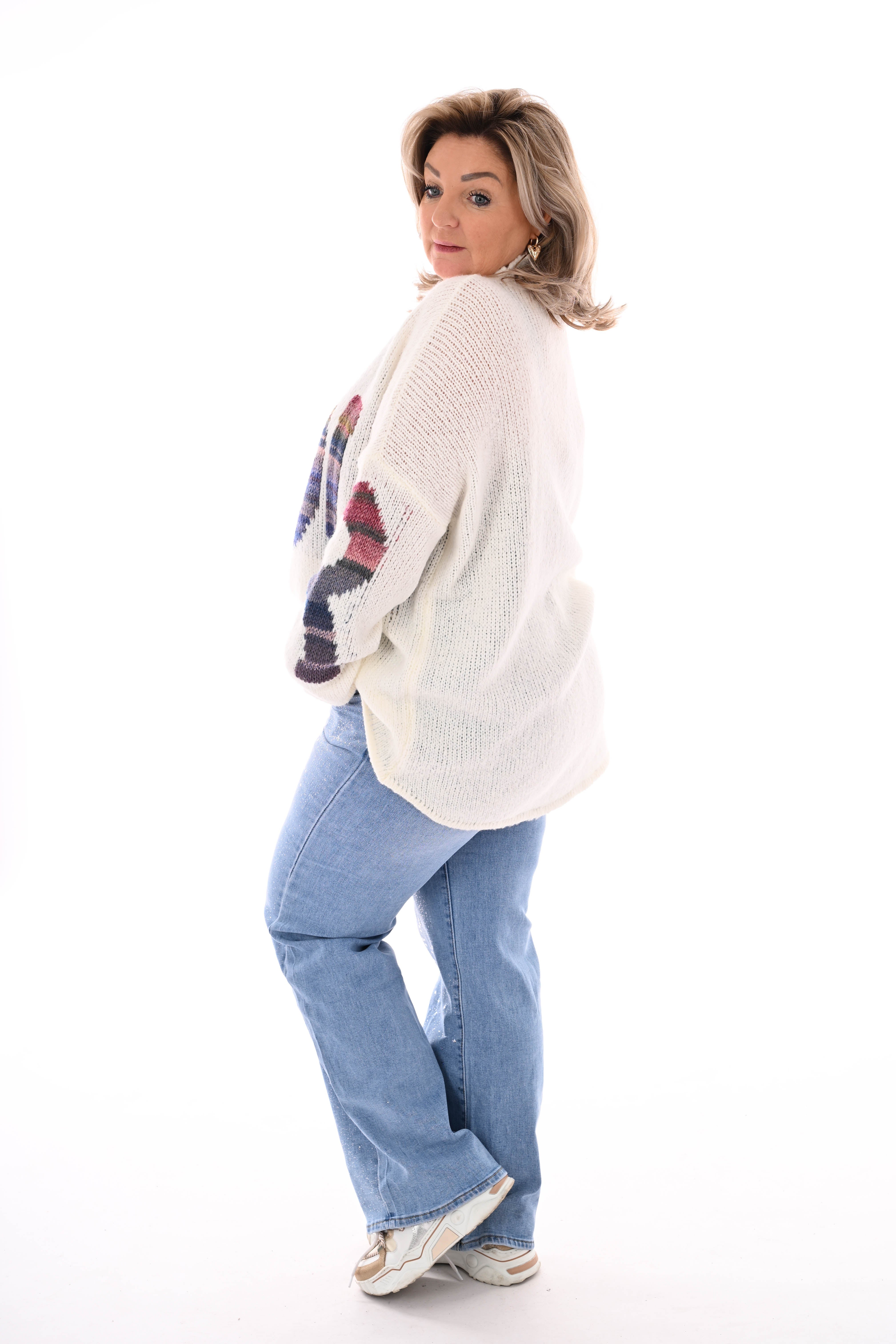 Gebreide trui turtle neck amour roomwit