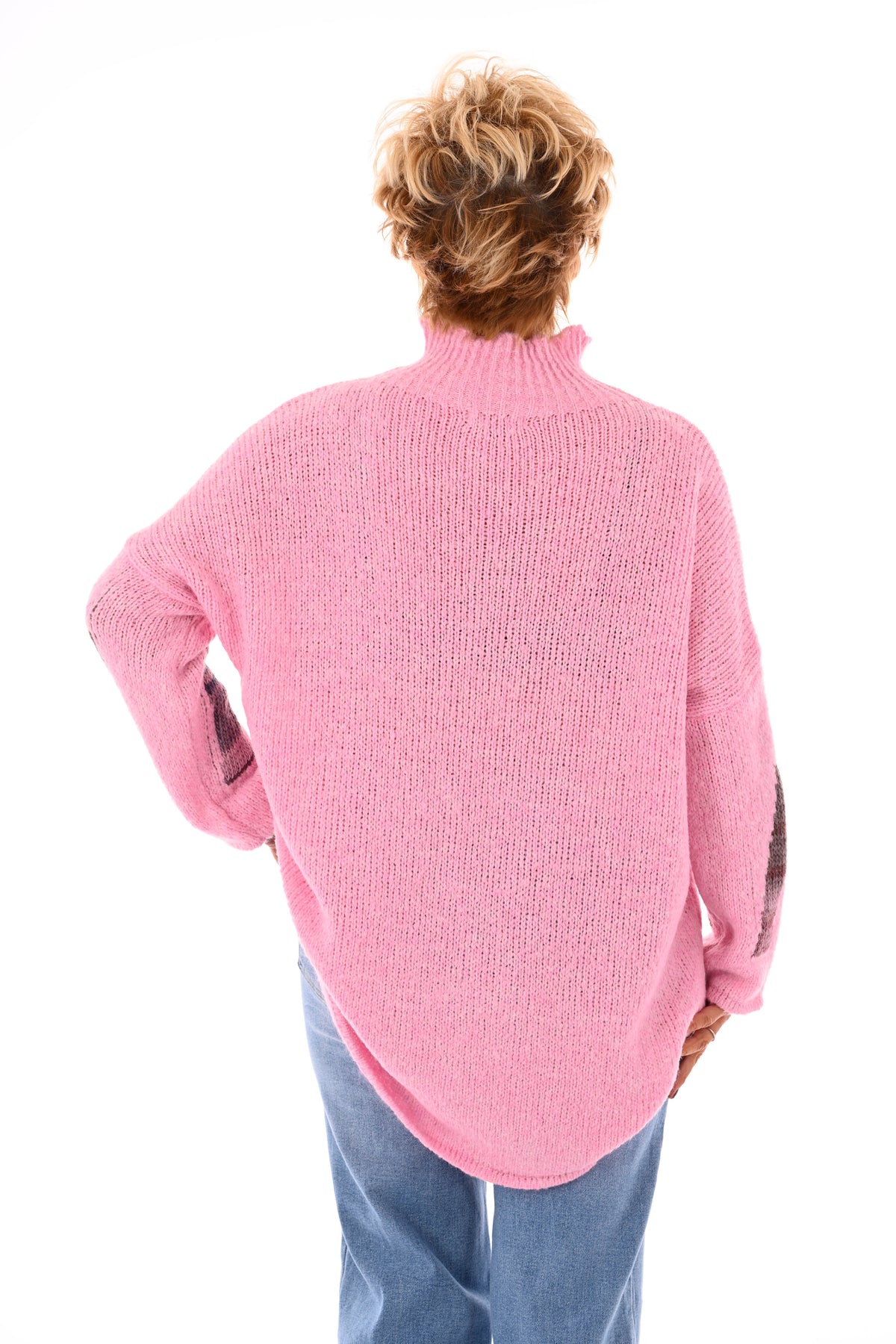 Gebreide trui turtle neck amour lichtroze