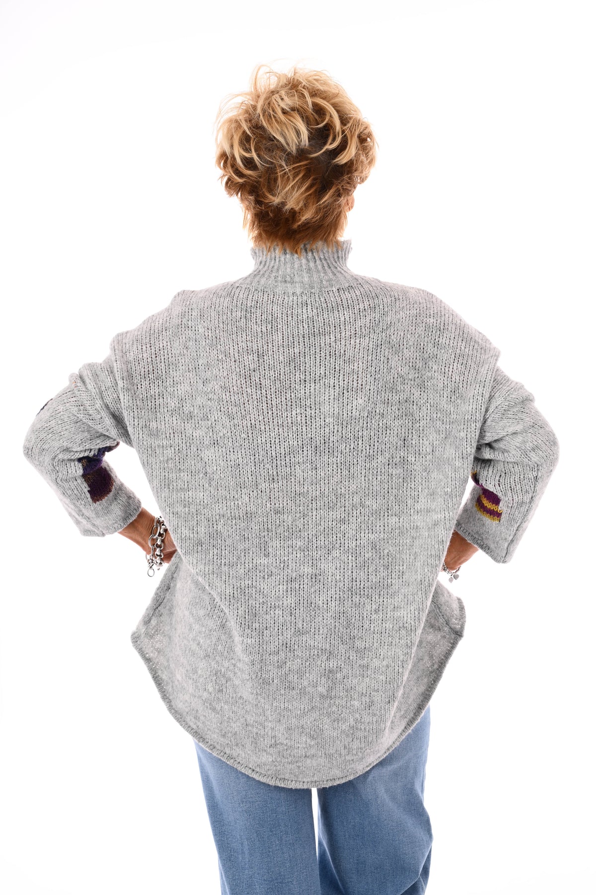 Gebreide trui turtle neck amour lichtgrijs