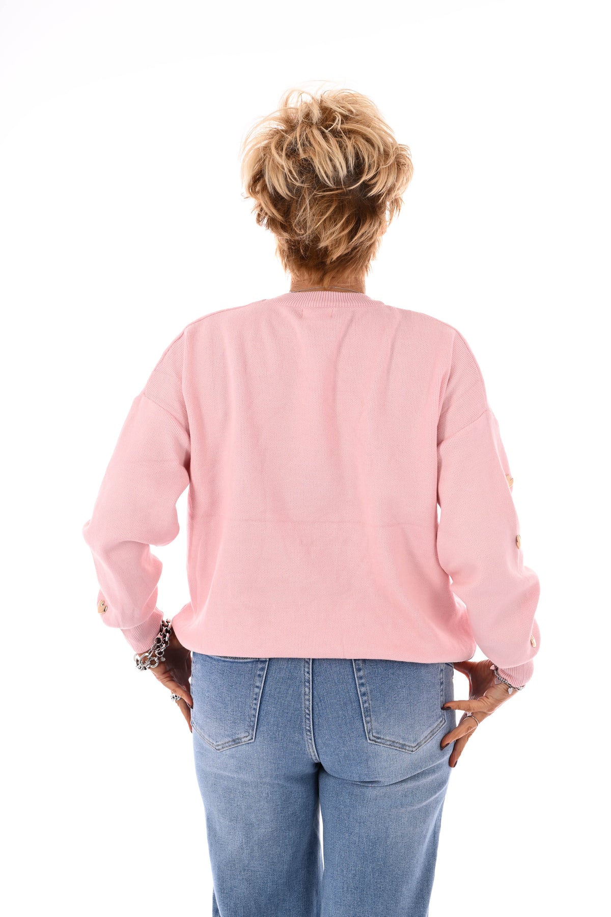 Trui met hartjes lichtroze