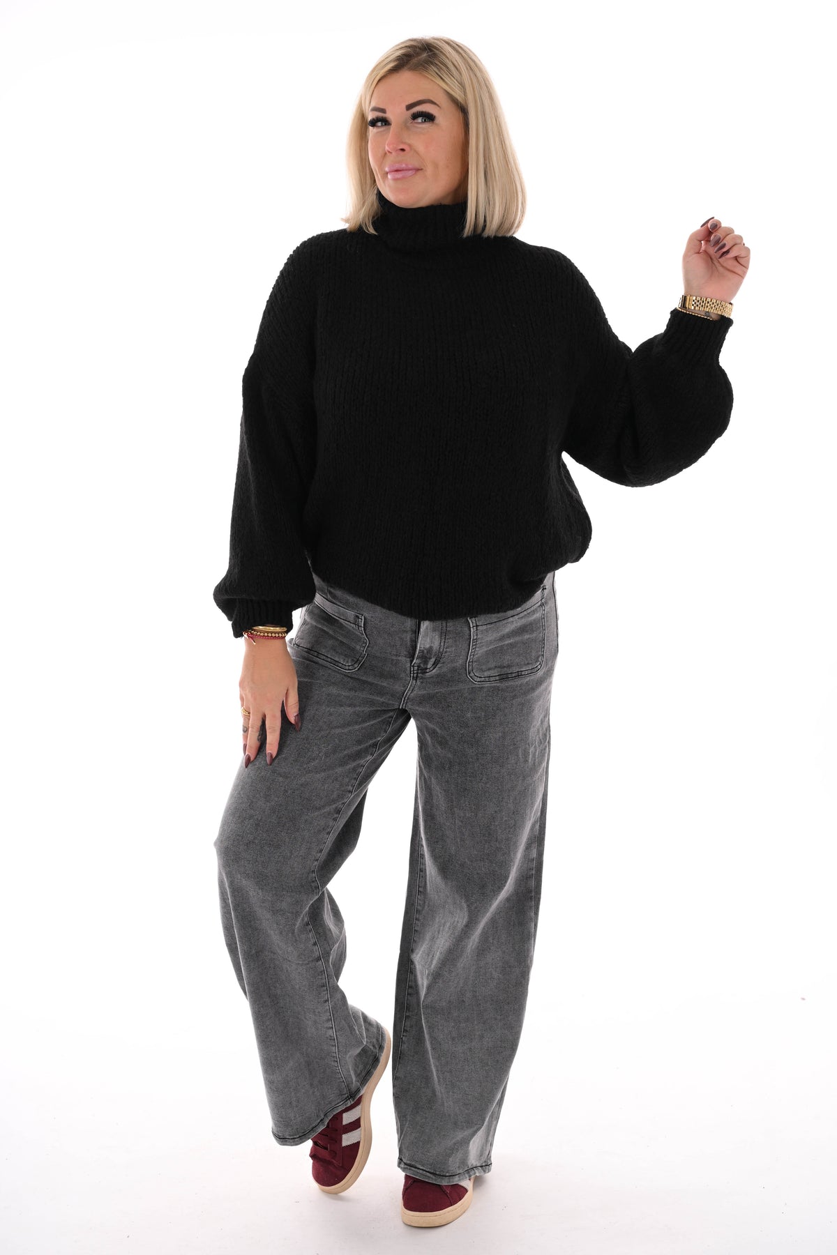 Coltrui grof gebreid zwart