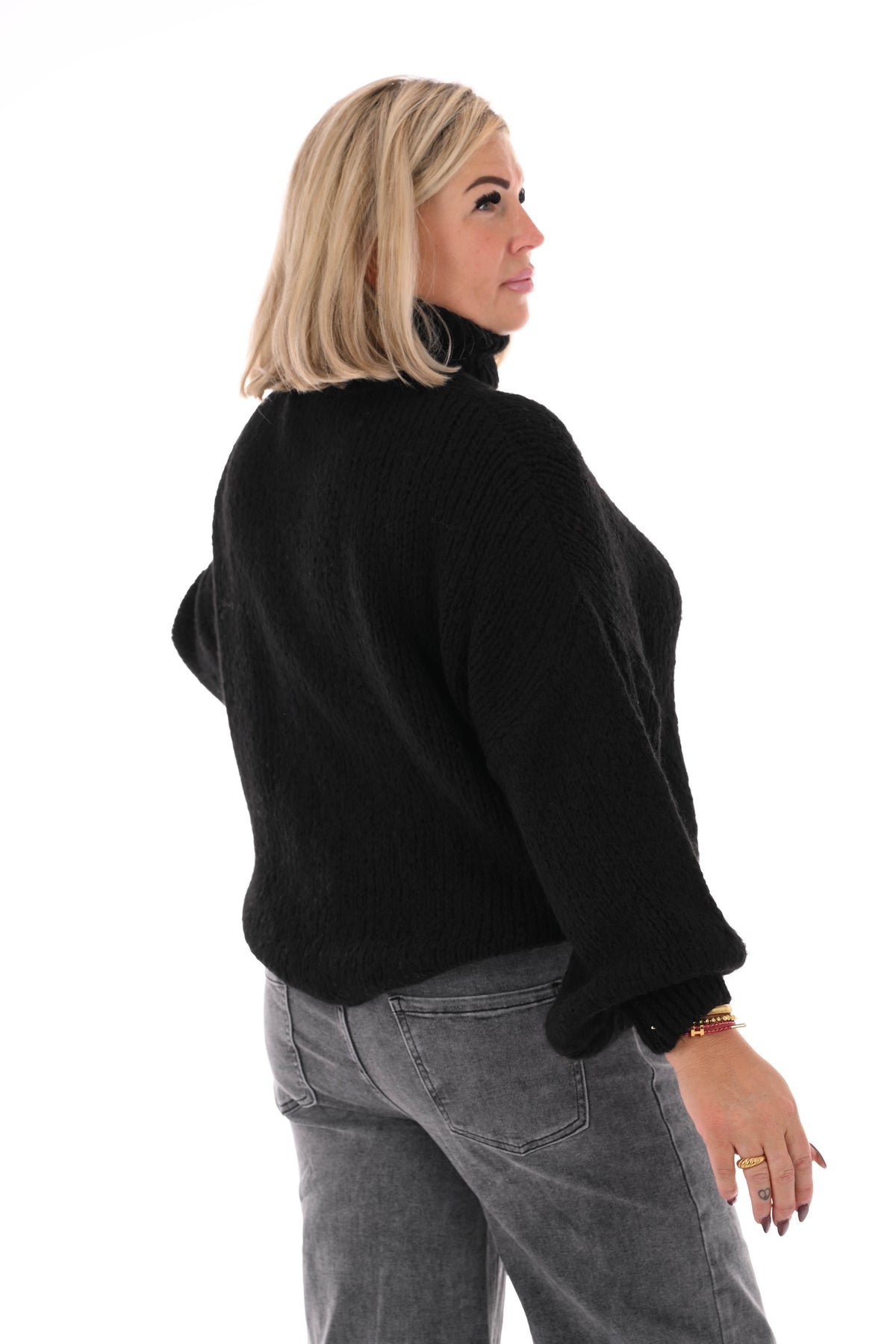 Coltrui grof gebreid zwart