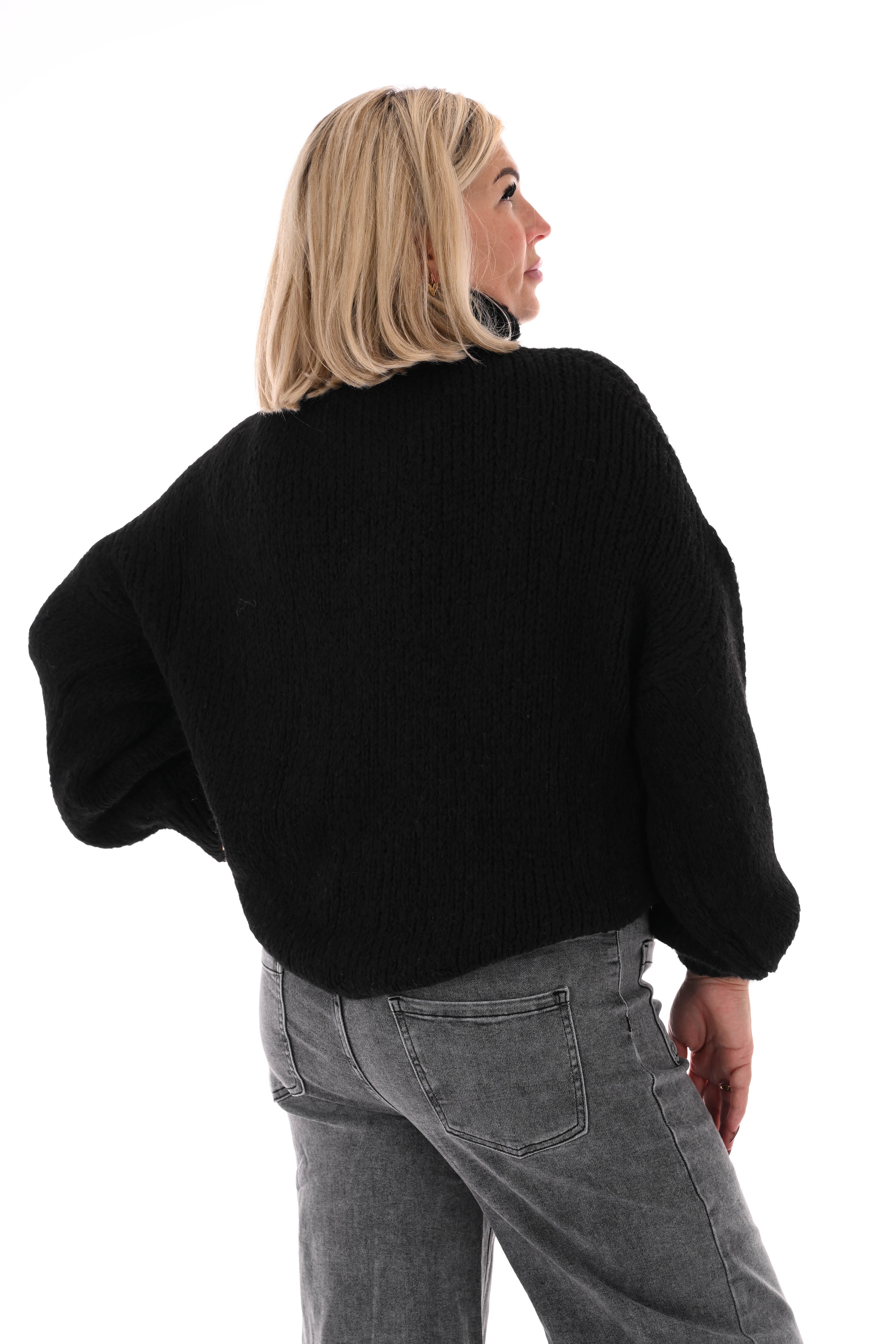 Coltrui grof gebreid zwart