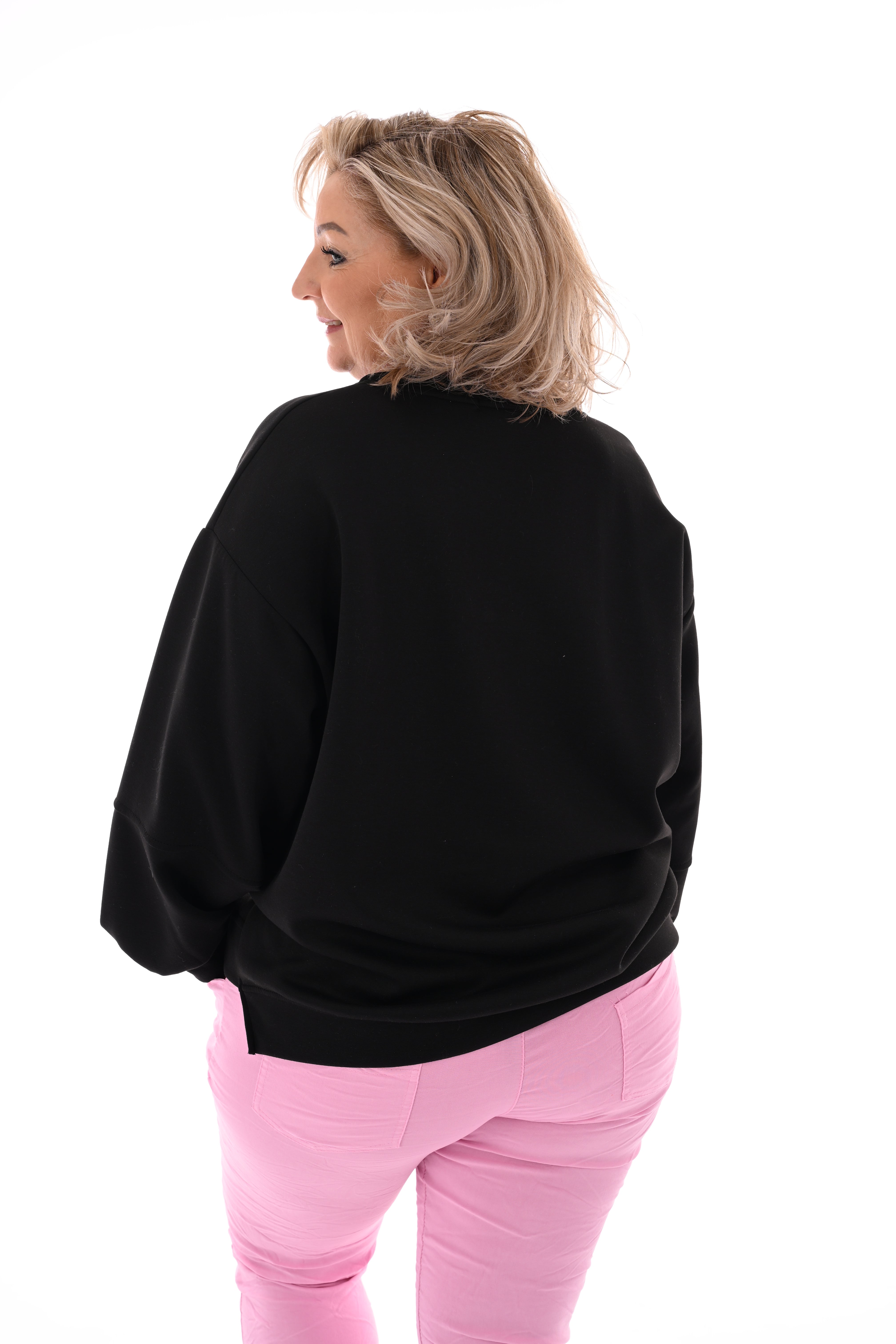 Sweater teddy letters Copenhagen zwart