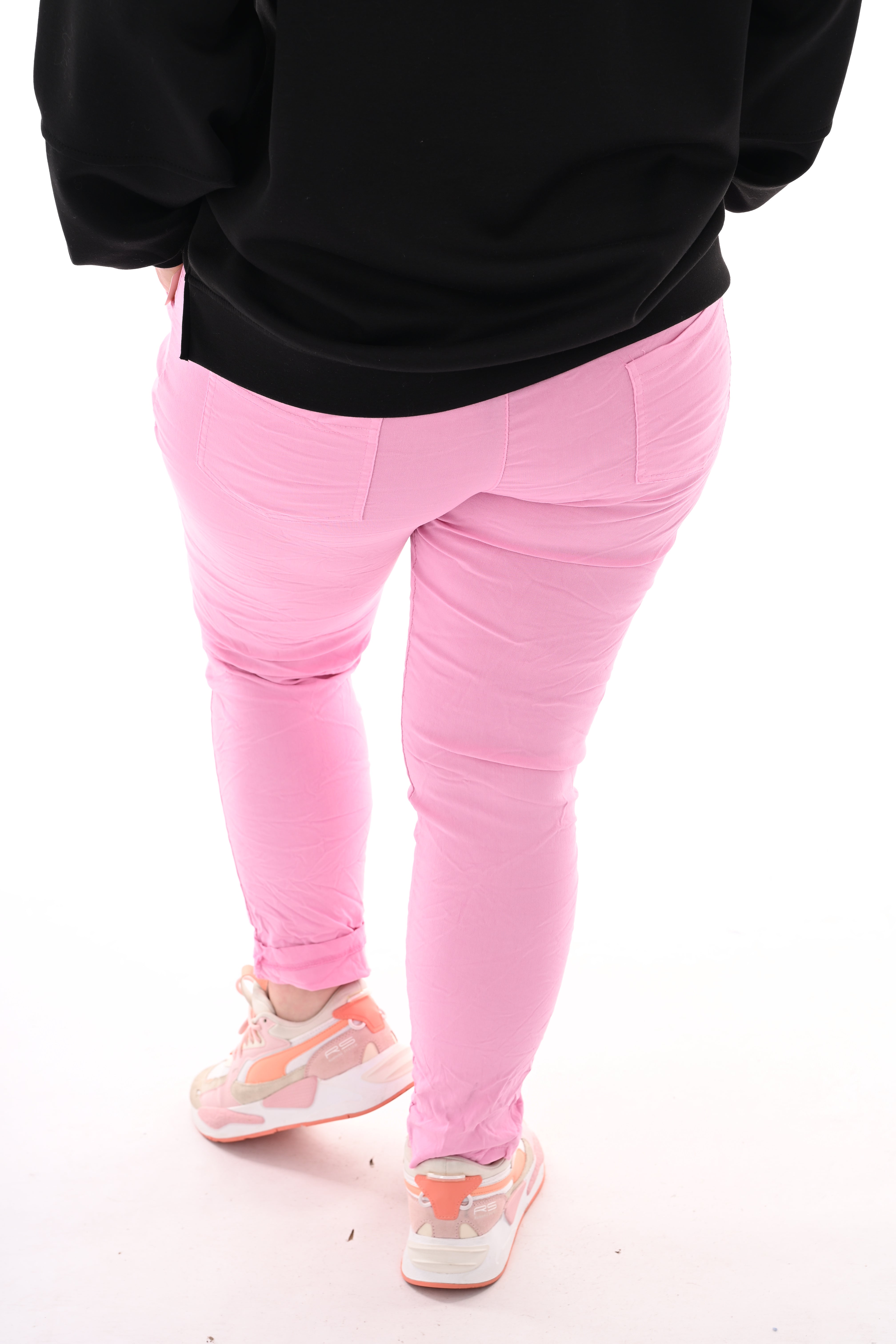 Stretchbroek uni roze