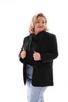 Blazer met open rug zwart