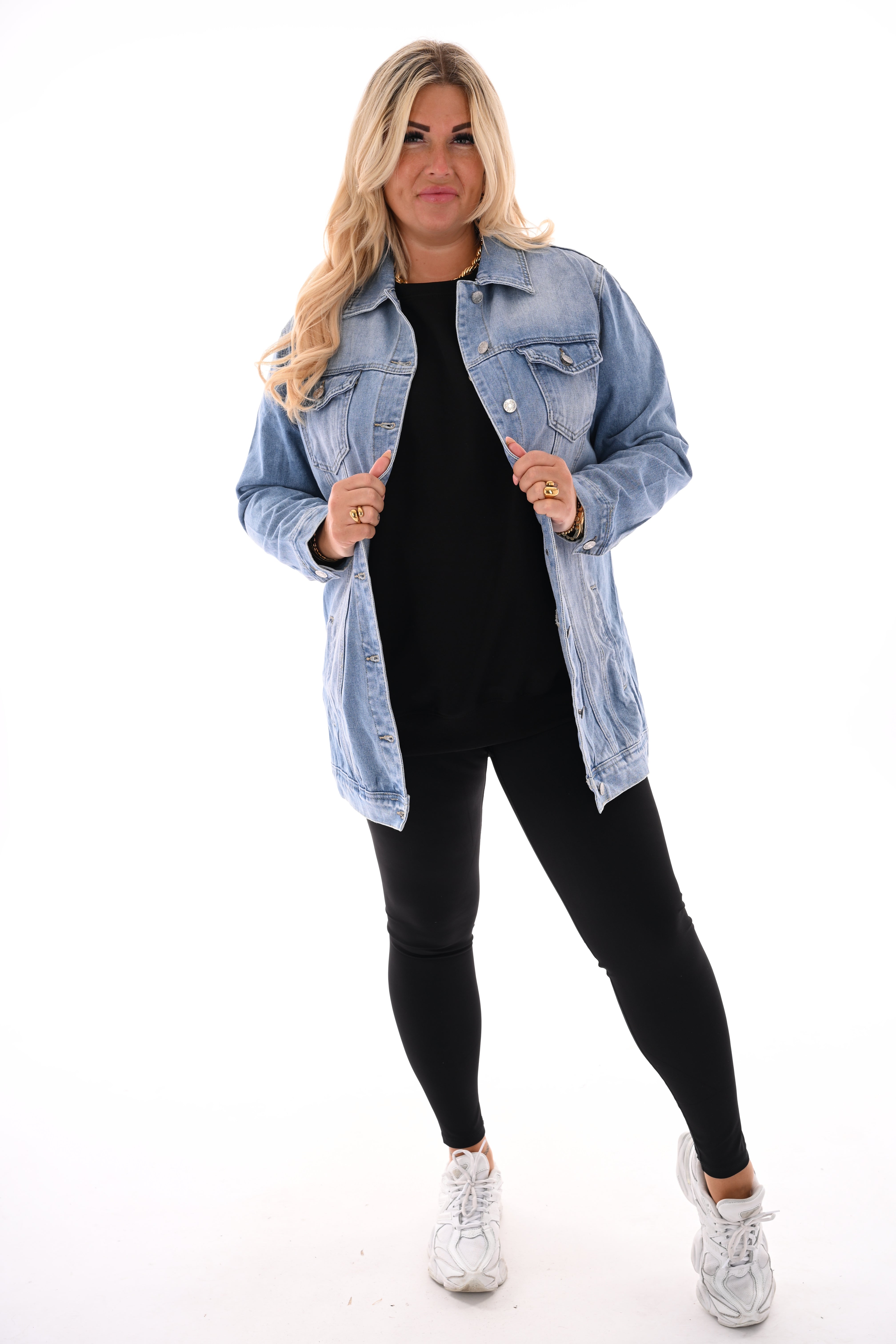 Half lange spijkerjas blauw