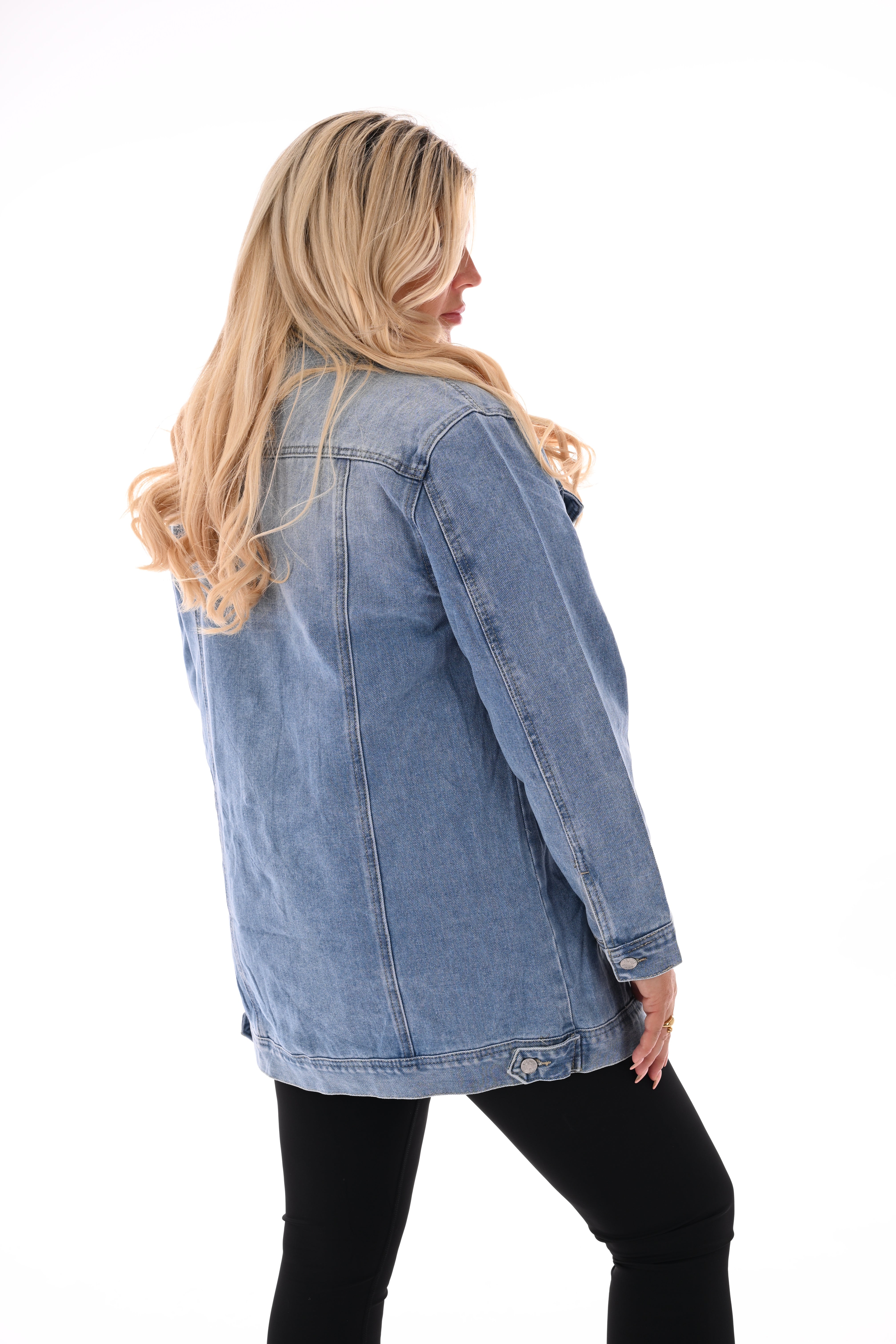 Half lange spijkerjas blauw