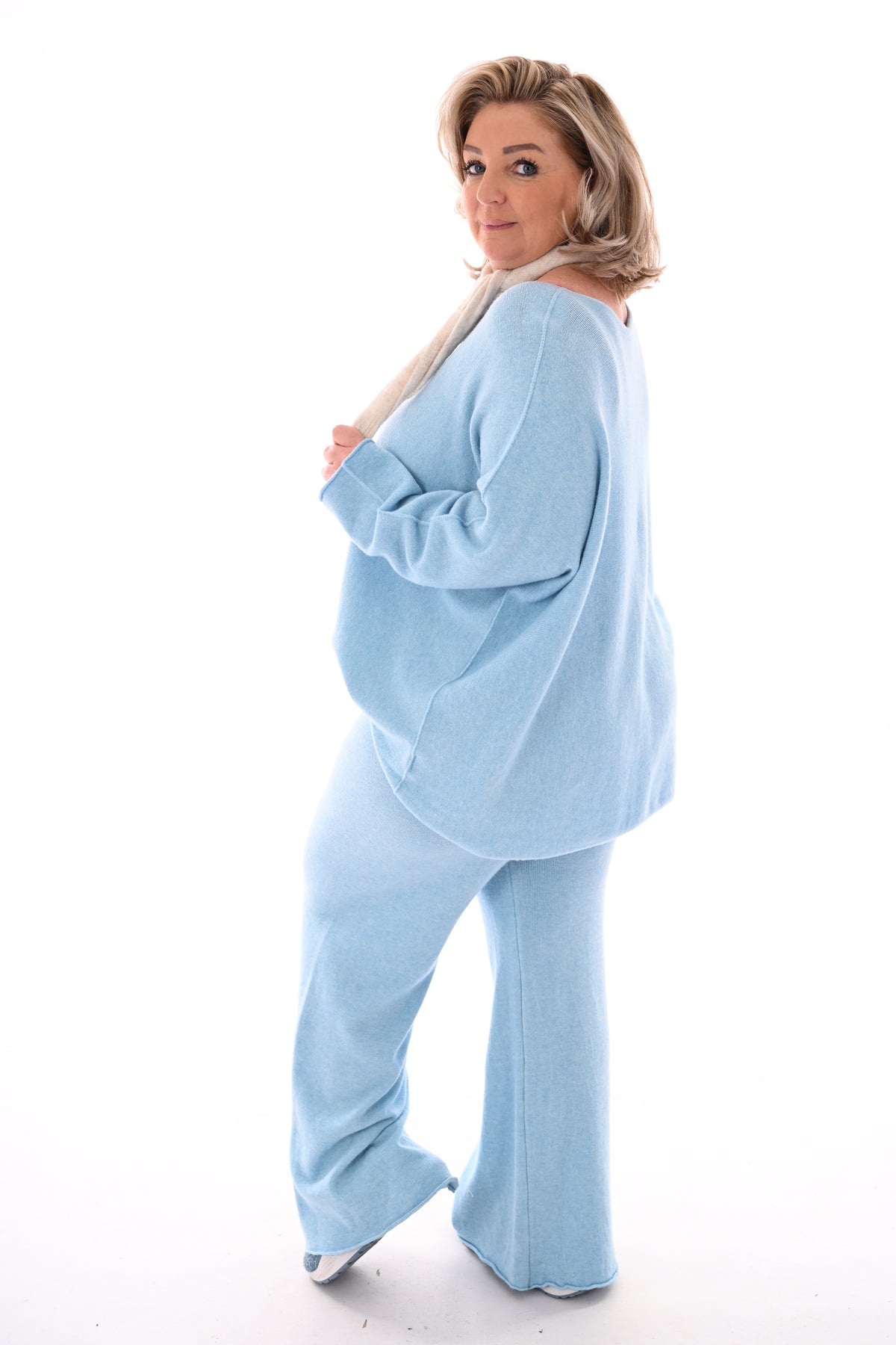 Tweedelig pak uni lichtblauw