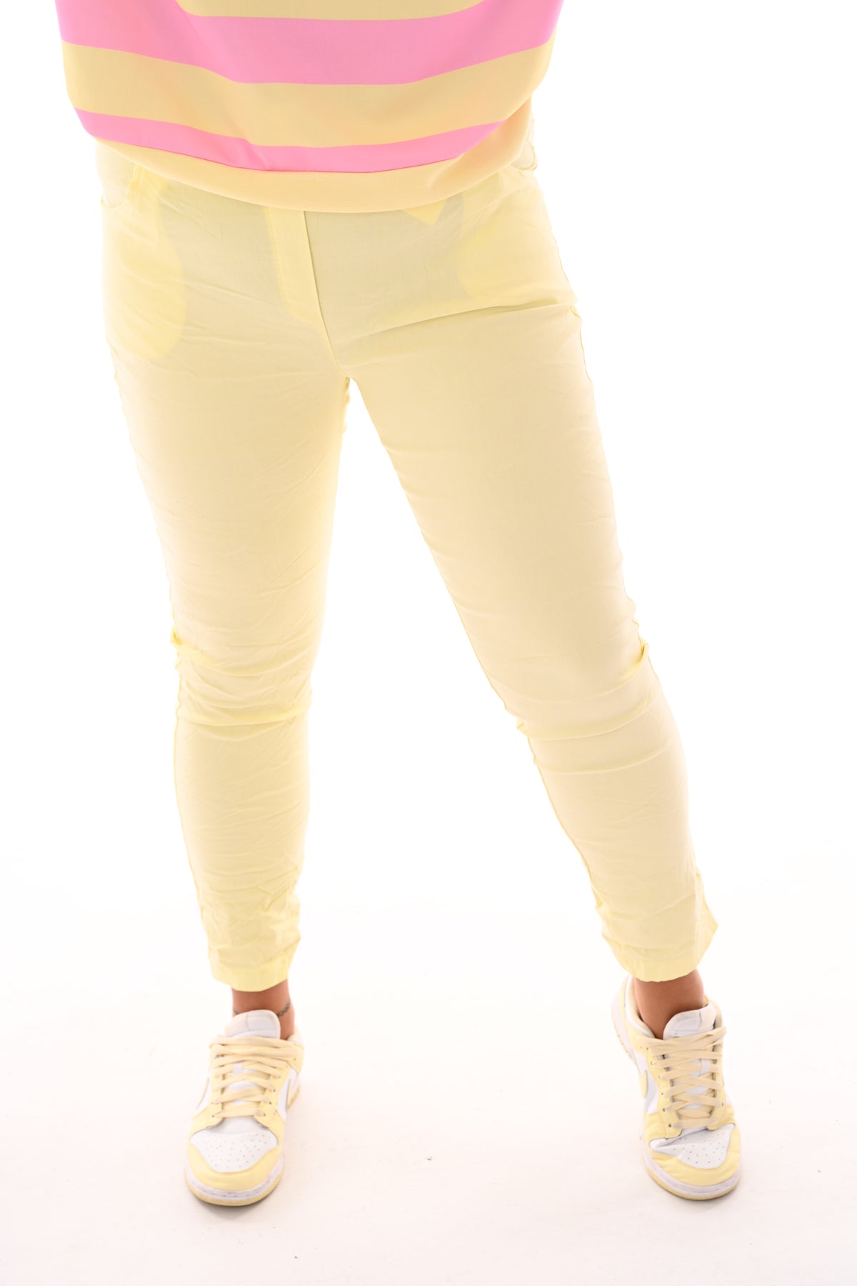 Stretchbroek uni lichtgeel