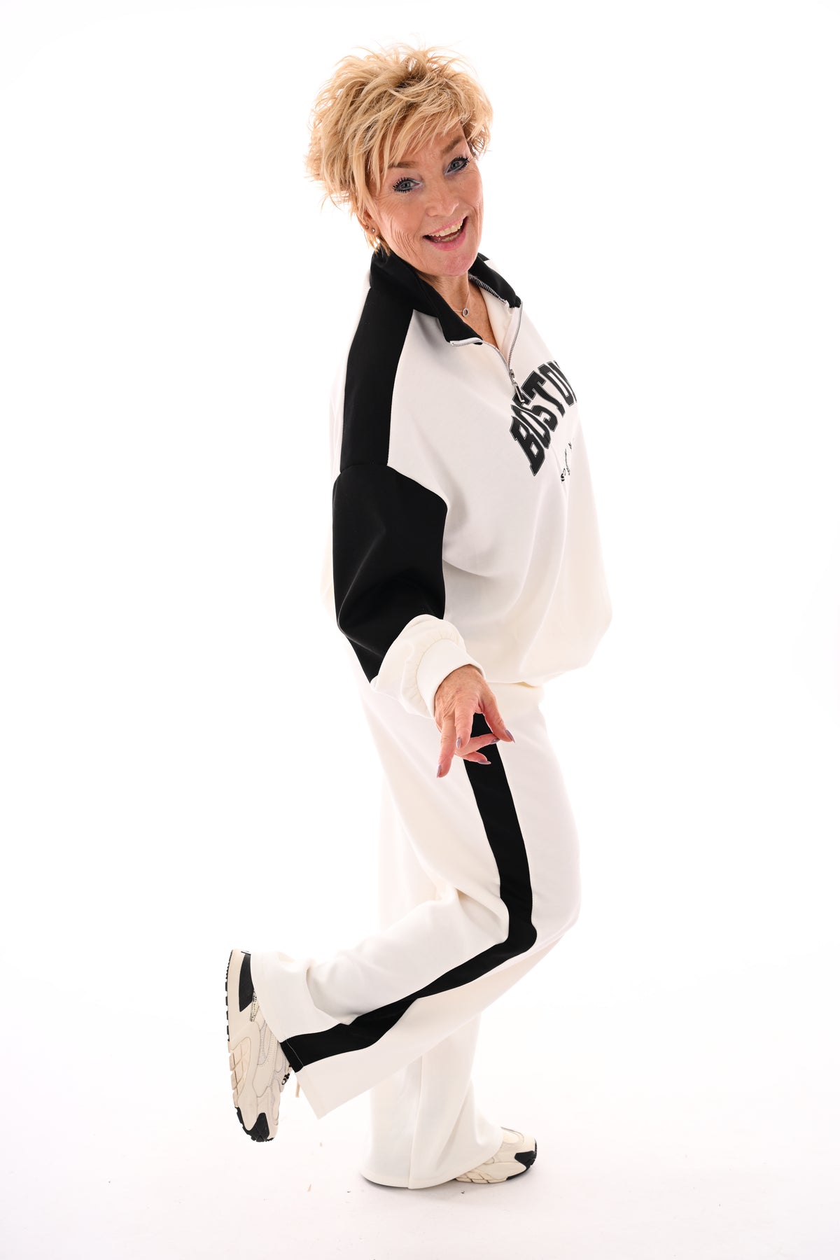 Tweedelig pak Boston zwart/roomwit