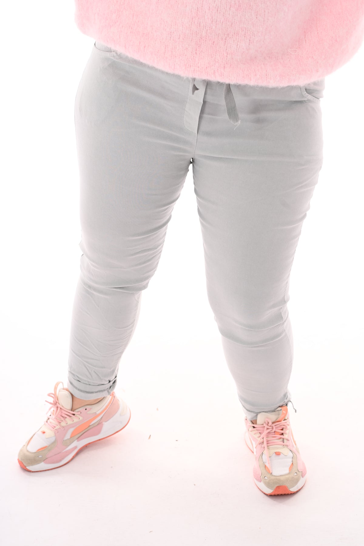 Stretchbroek uni lichtgrijs