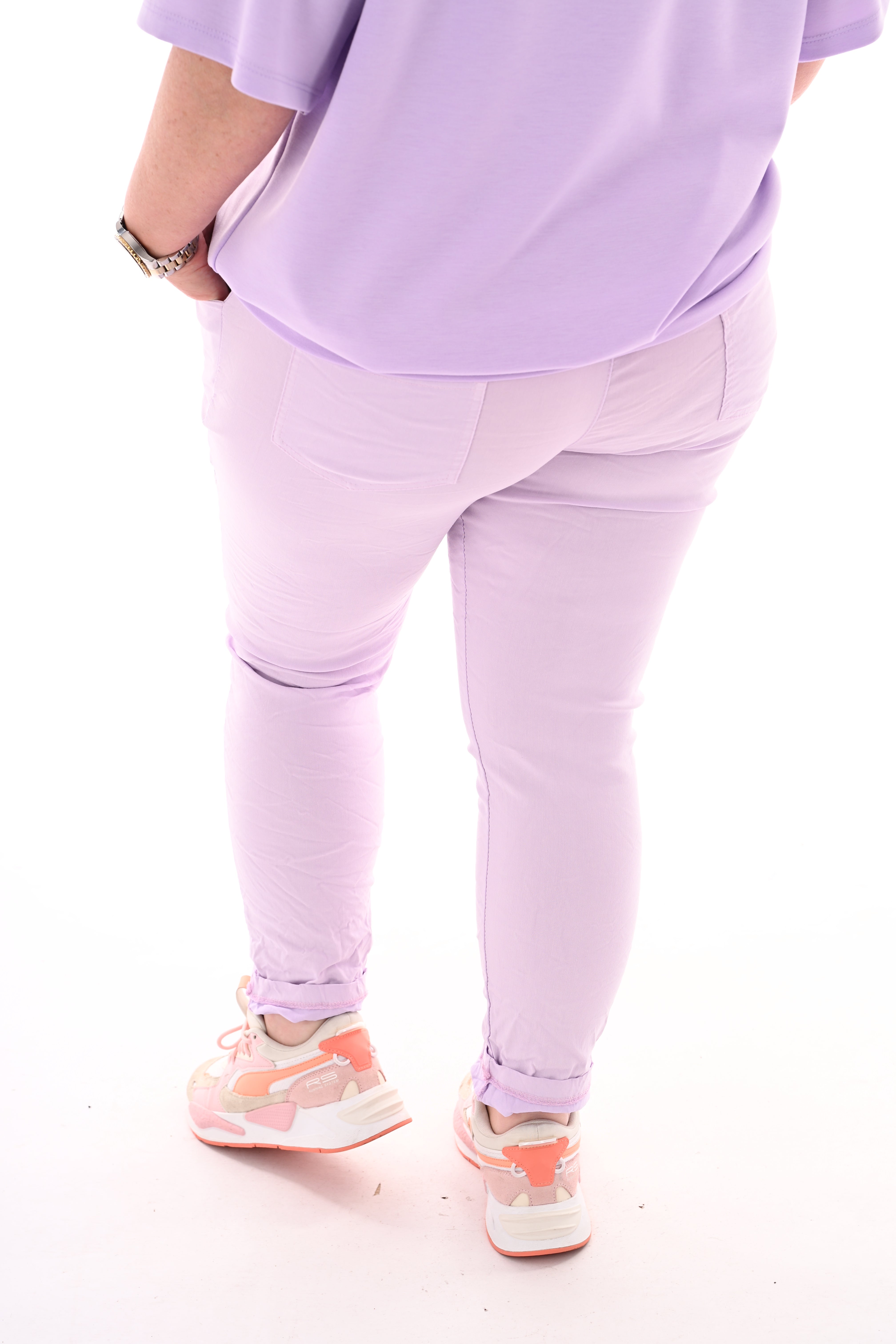 Stretchbroek uni lila
