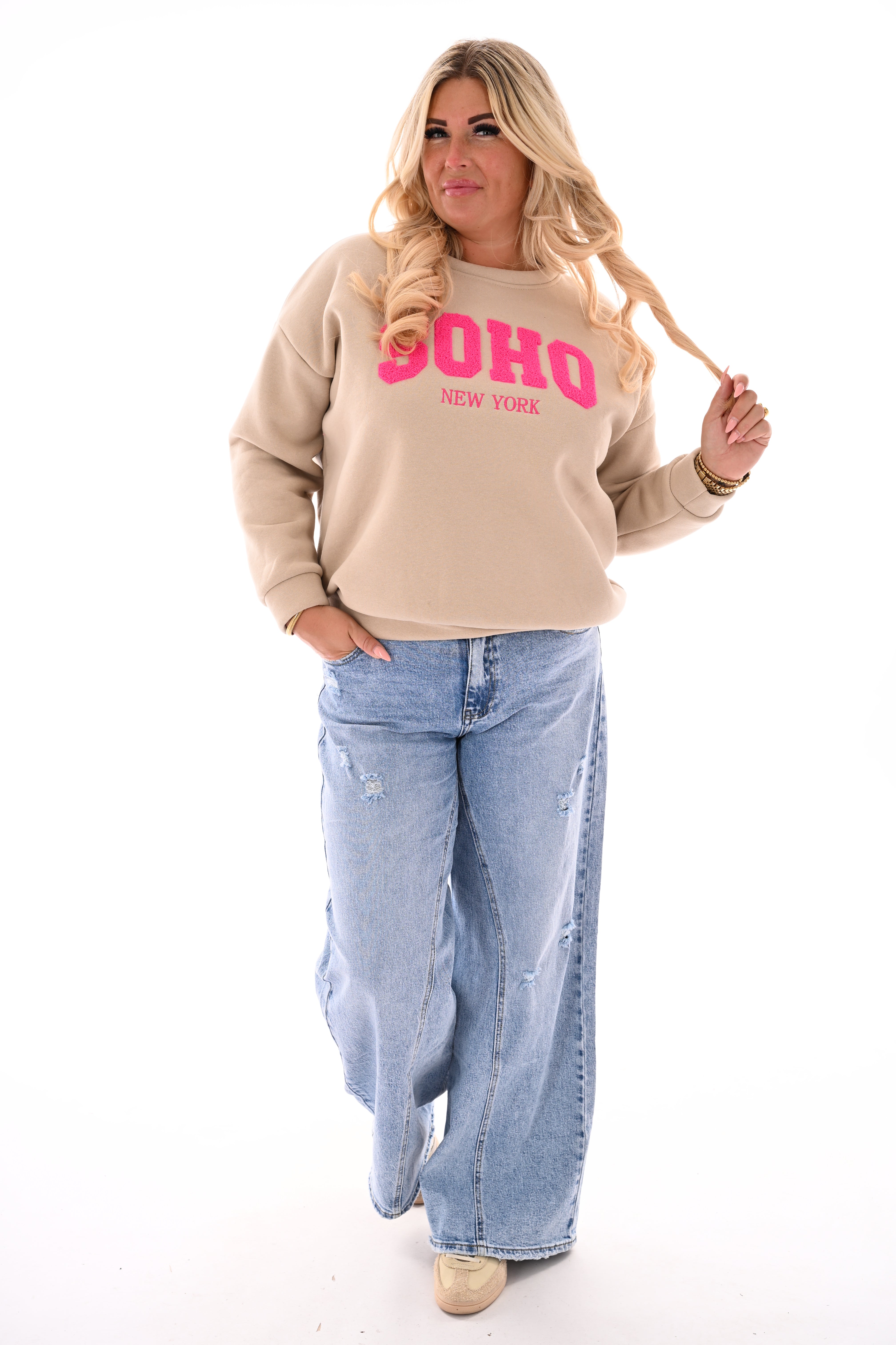 Sweater trui Soho uni beige