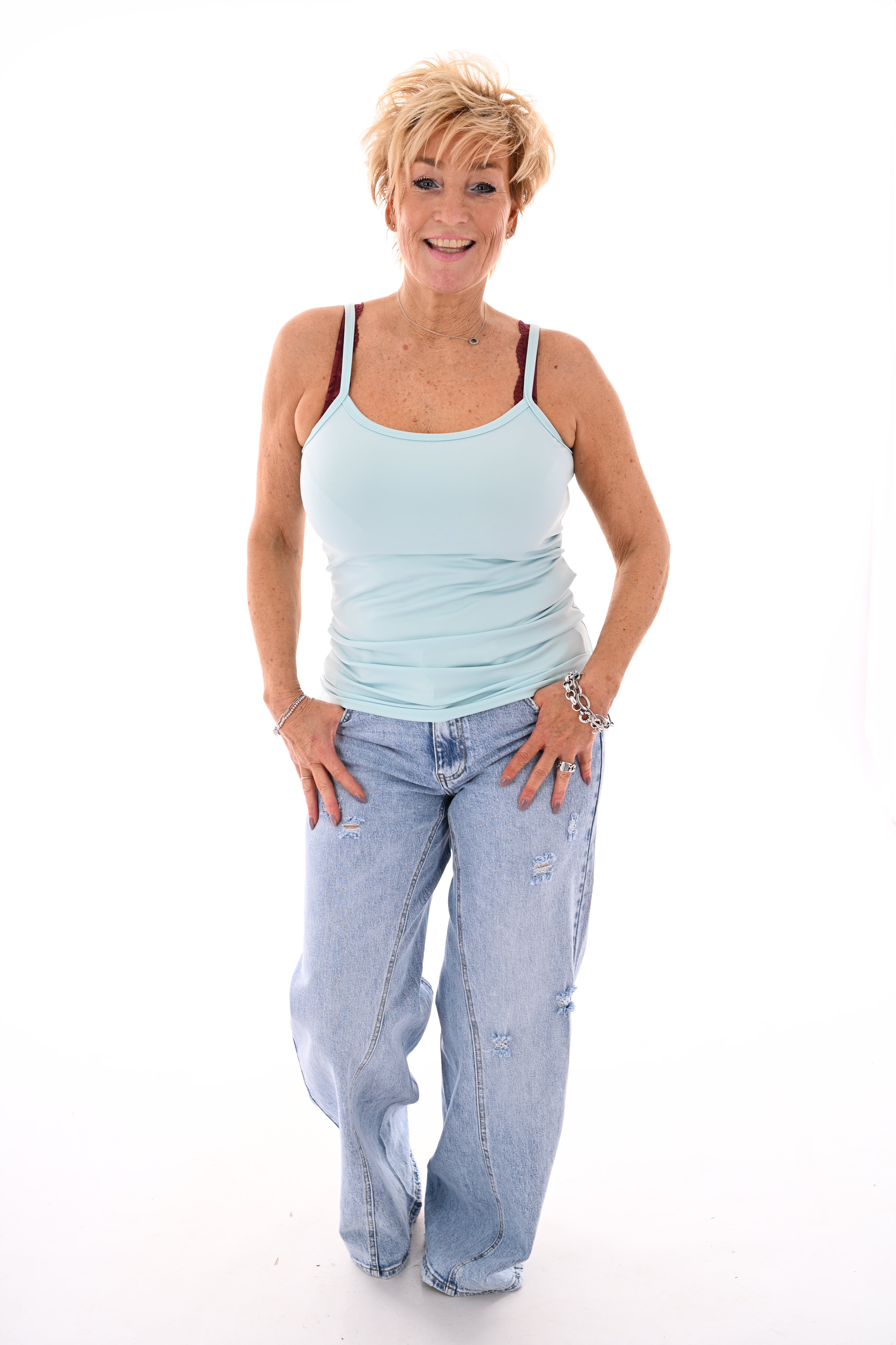 Basic hemdje turquoise