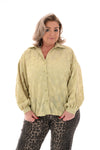 Blouse met hartjes rafels lichtgroen