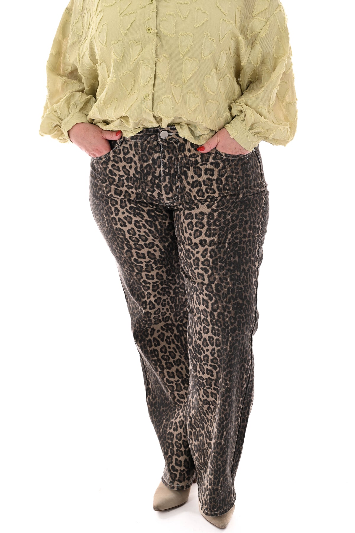 G-smack wide leg panterprint bruin