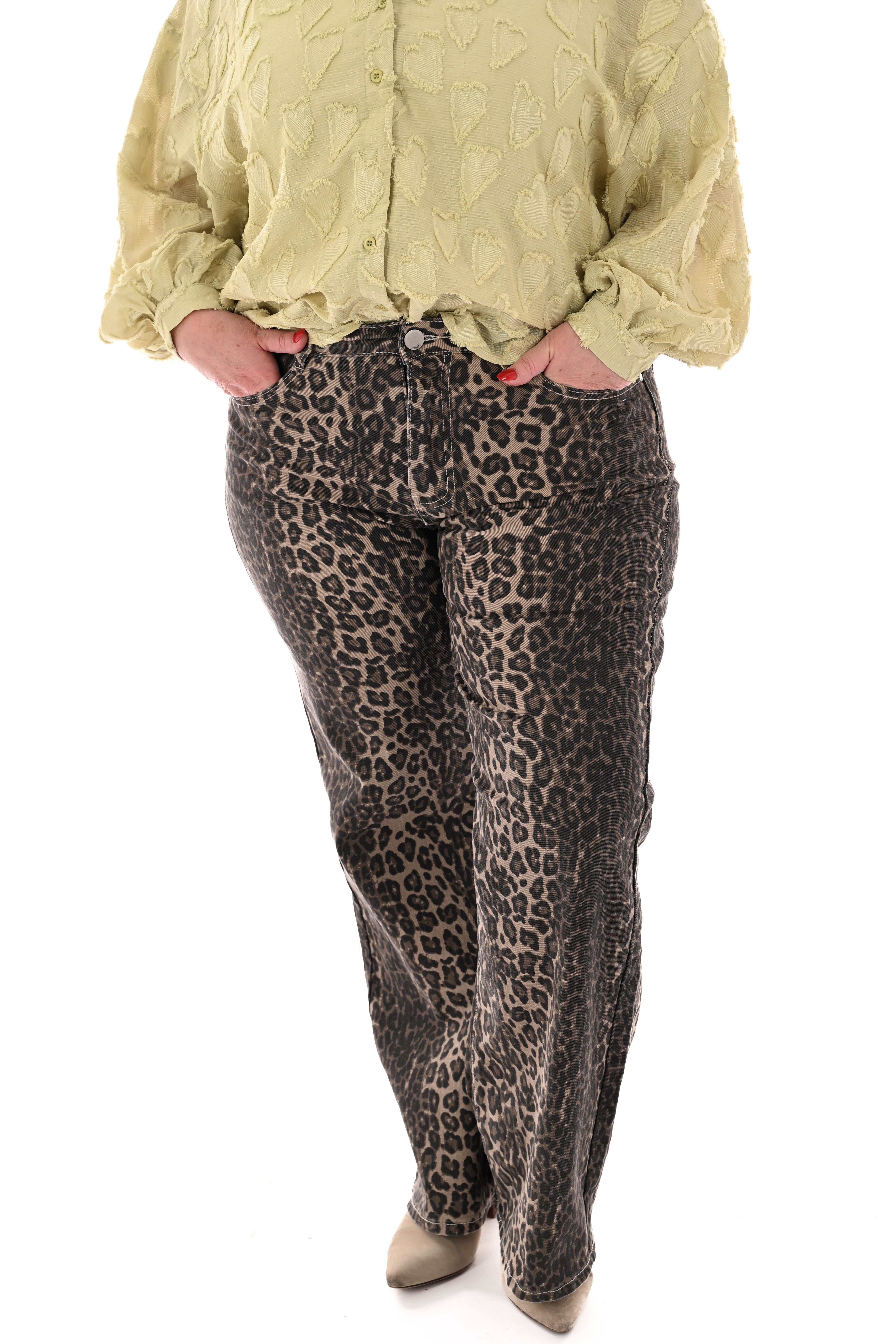 G-smack wide leg panterprint bruin