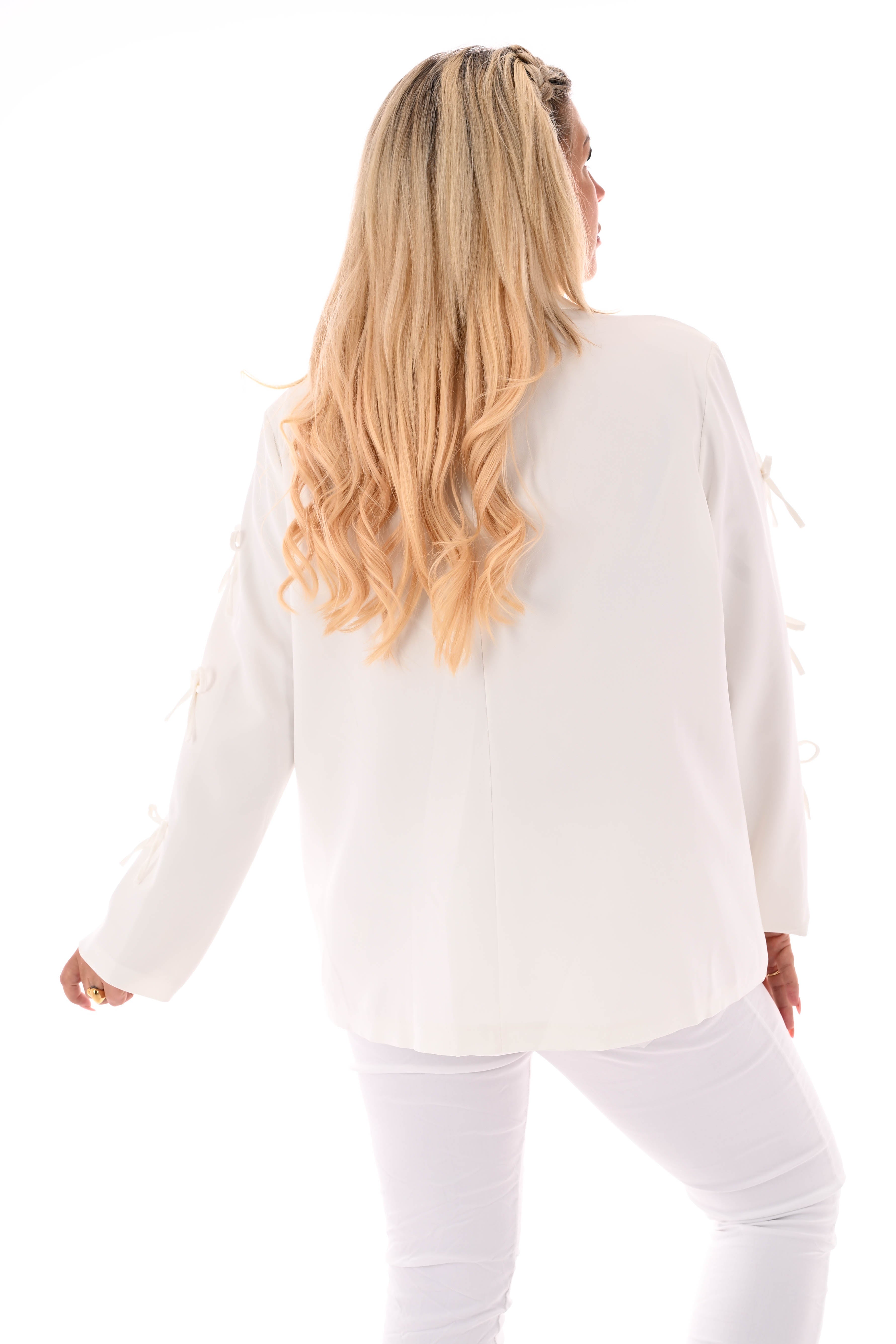 Blazer strikjes roomwit