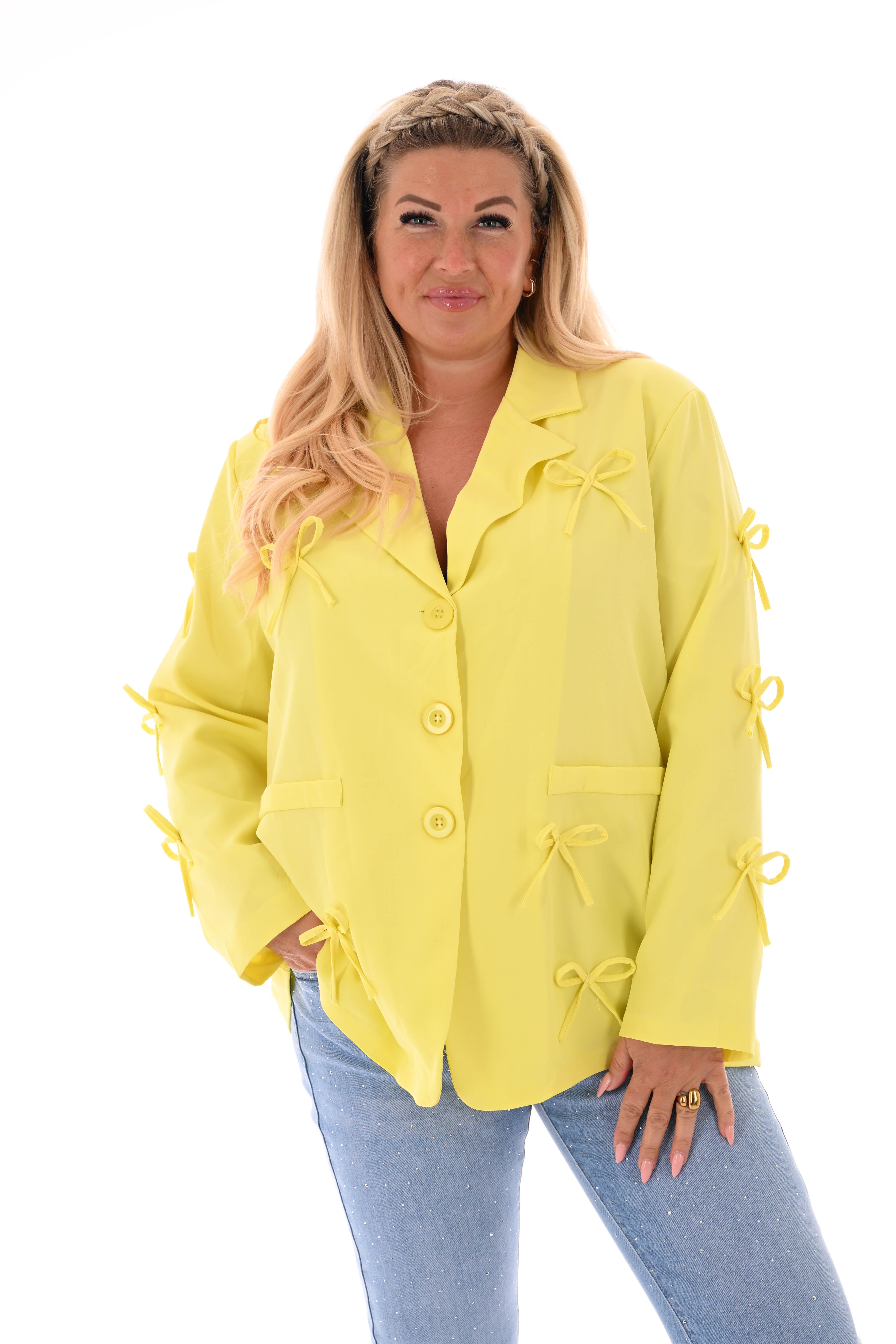 Blazer strikjes geel