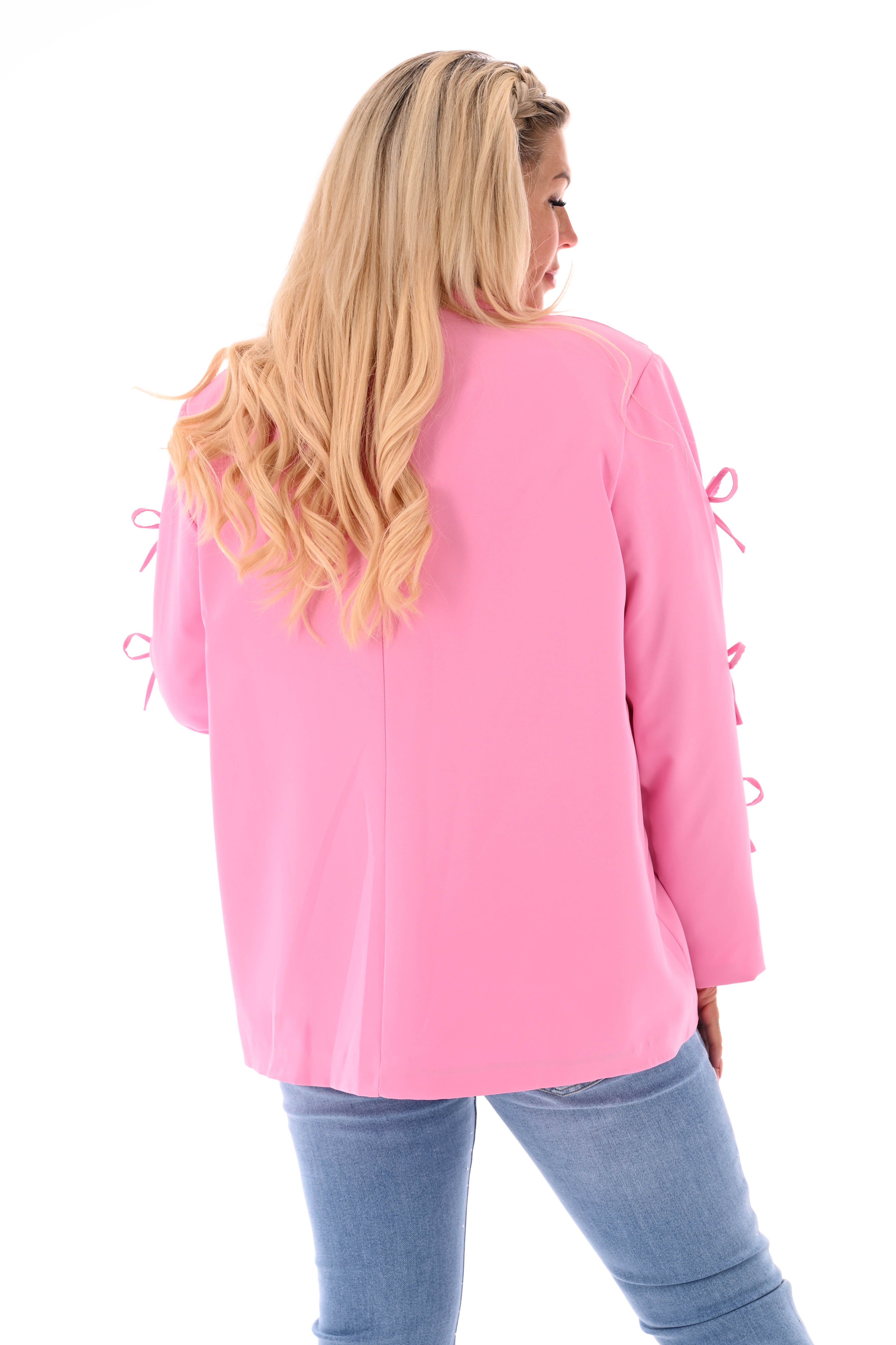 Blazer strikjes roze