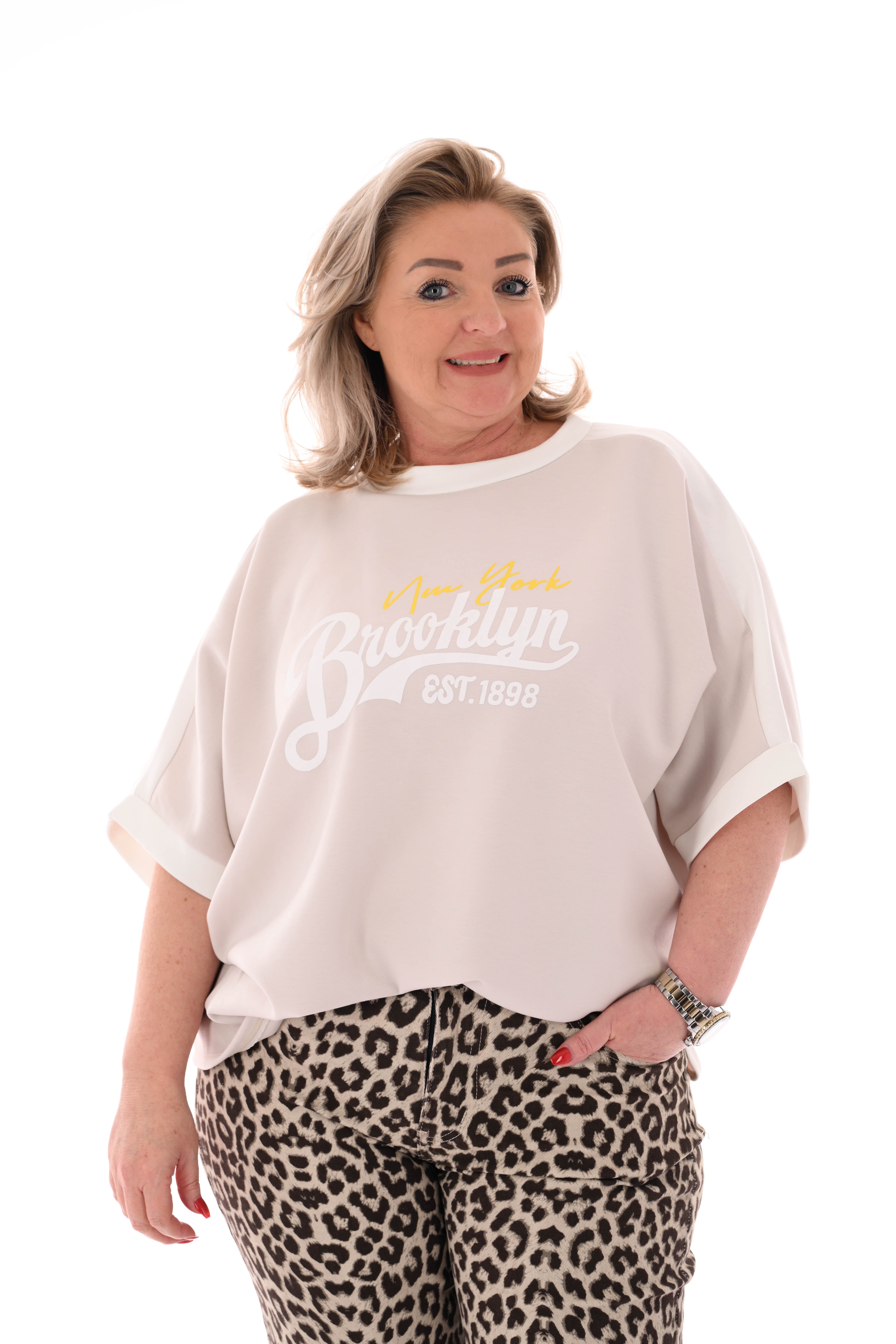 Sweater korte mouwen Brooklyn beige