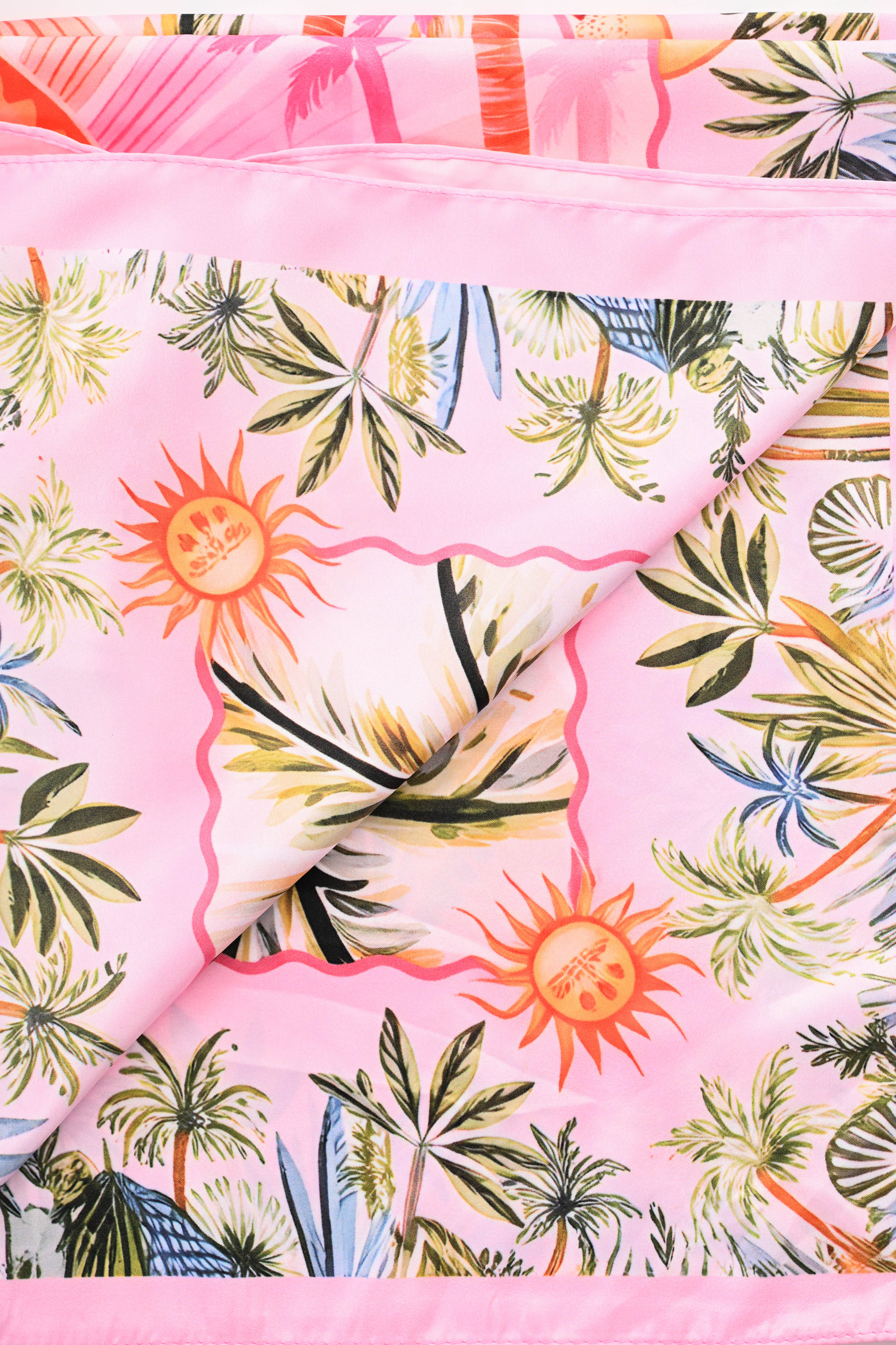 Kort sjaaltje palmtrees lichtroze