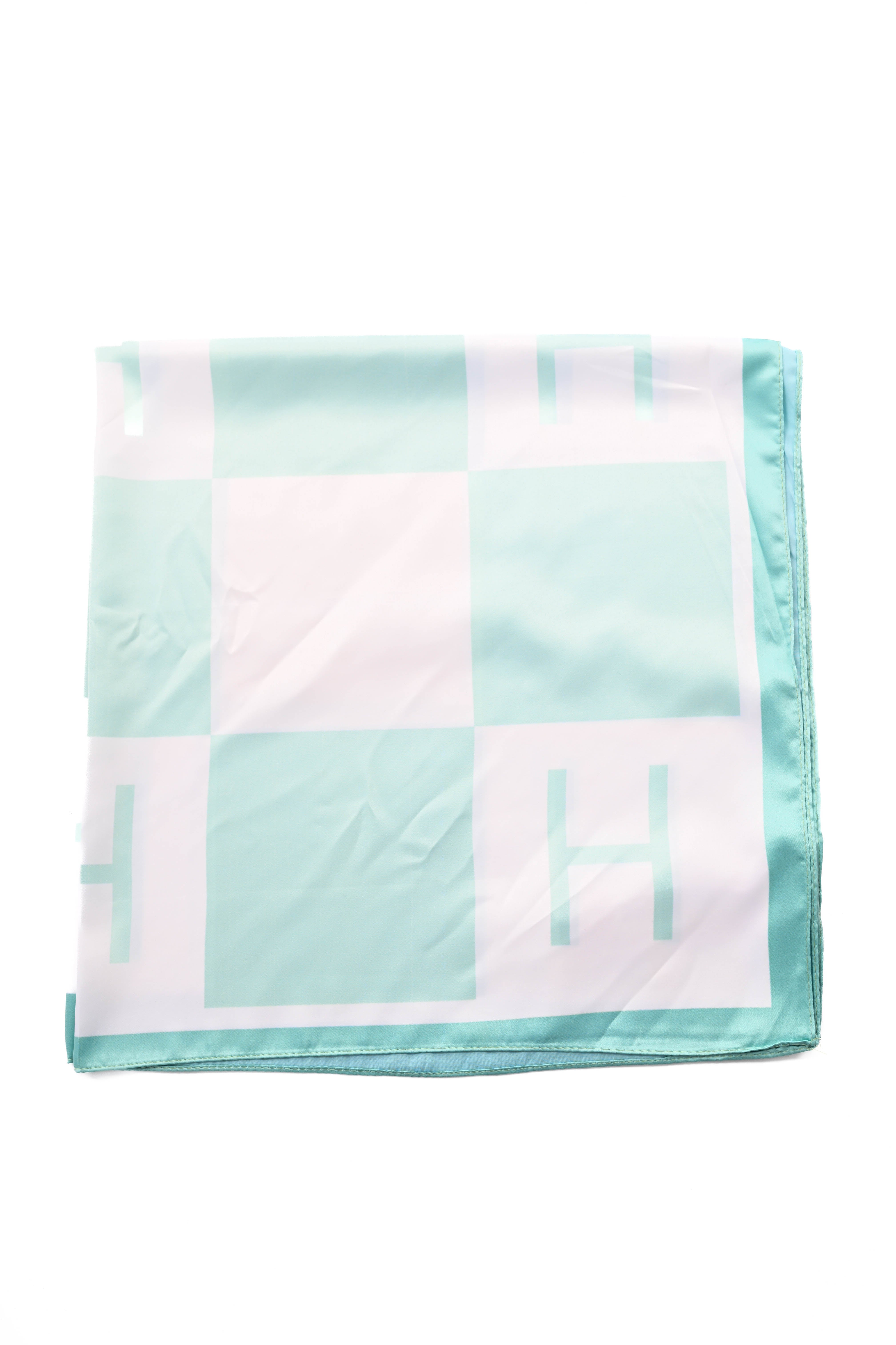 Kort sjaaltje squares turquoise