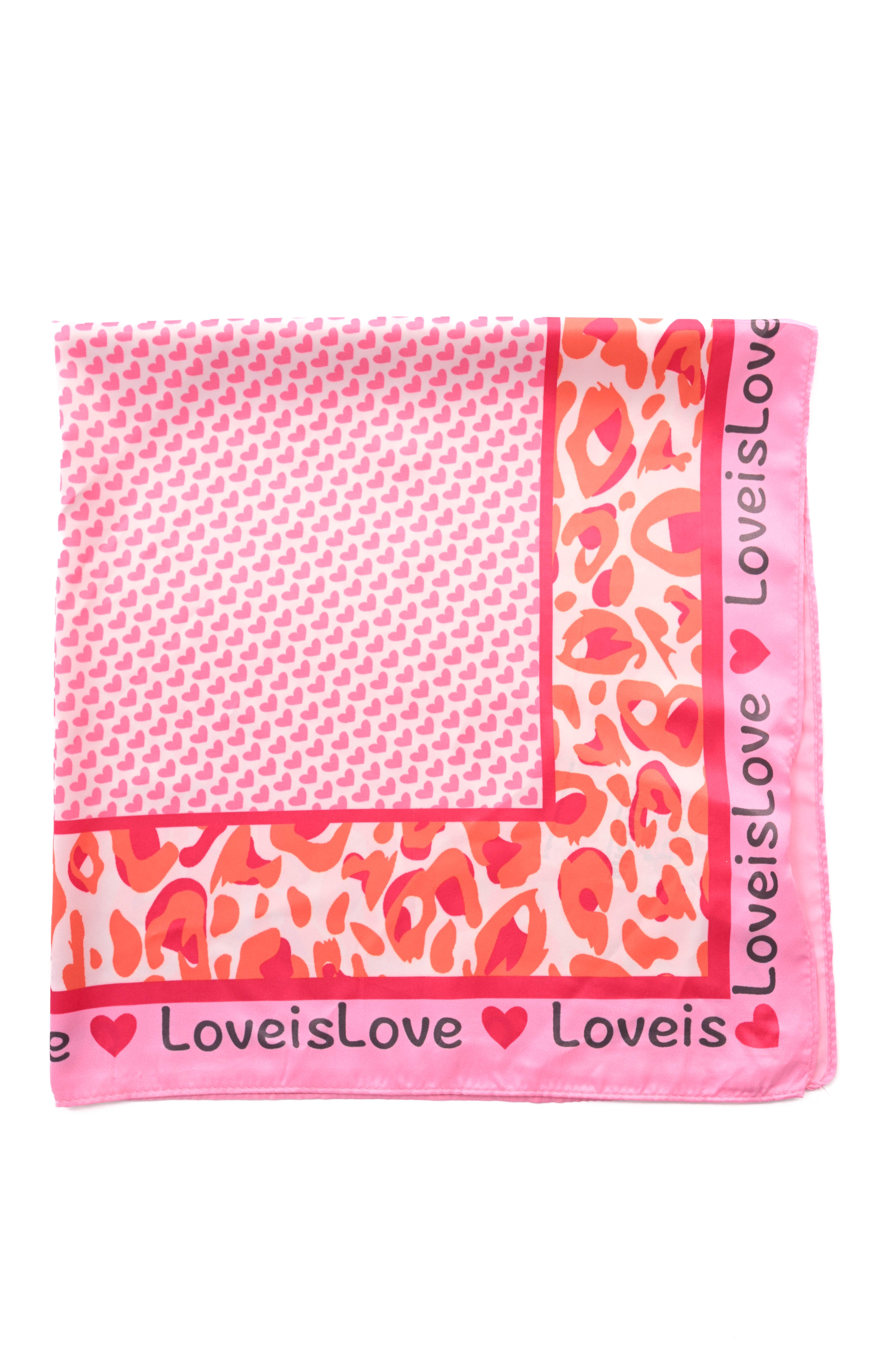 Kort sjaaltje Love is roze