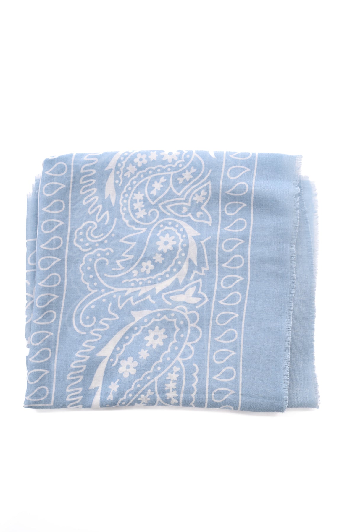 Vierkante sjaal paisley lichtblauw