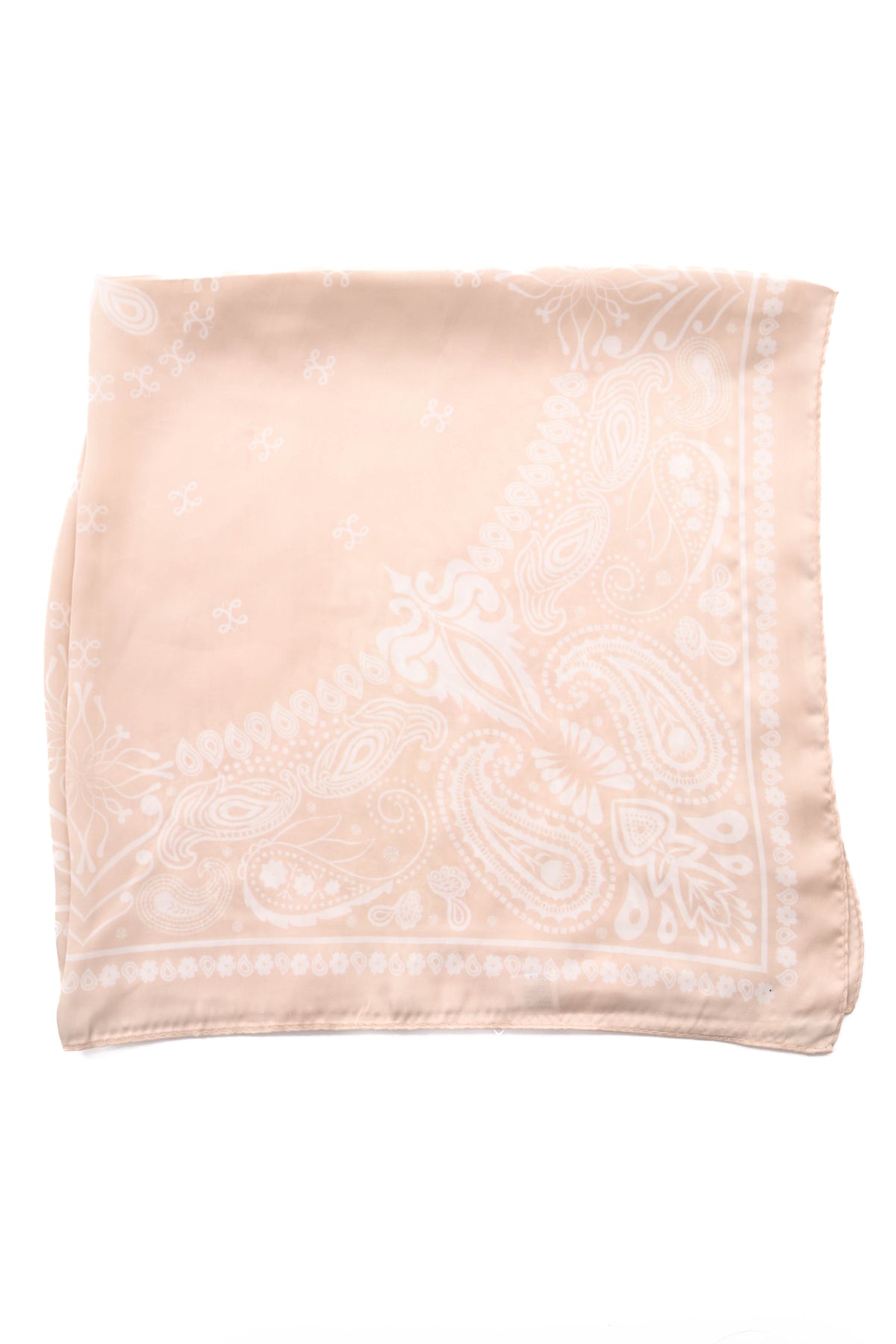 Kort sjaaltje paisley print beige