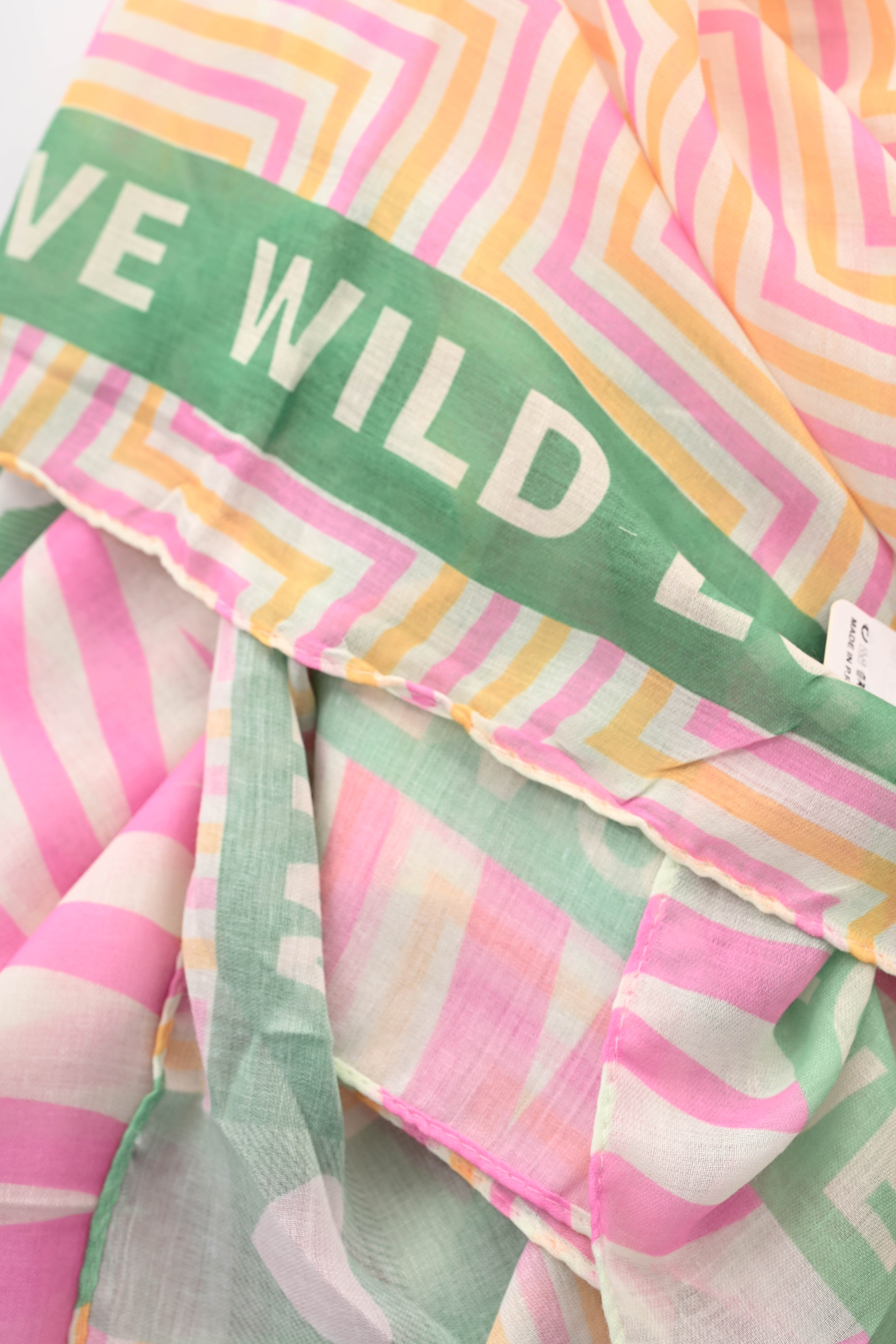 Grote sjaal zigzag love wild geel/groen