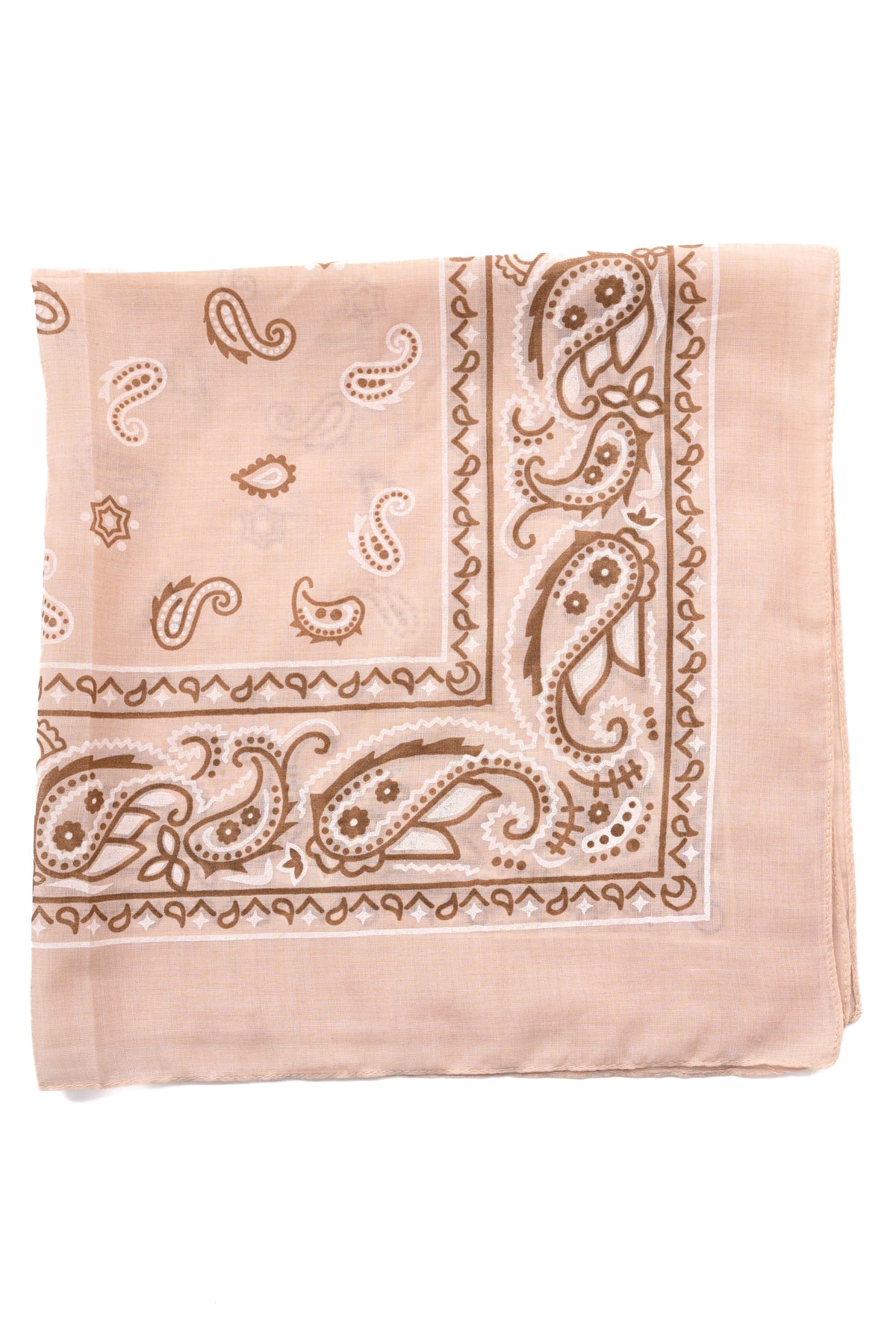 Kort sjaaltje paisley beige/taupe