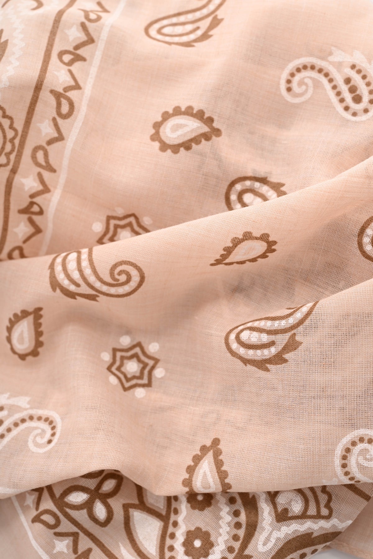 Kort sjaaltje paisley beige/taupe